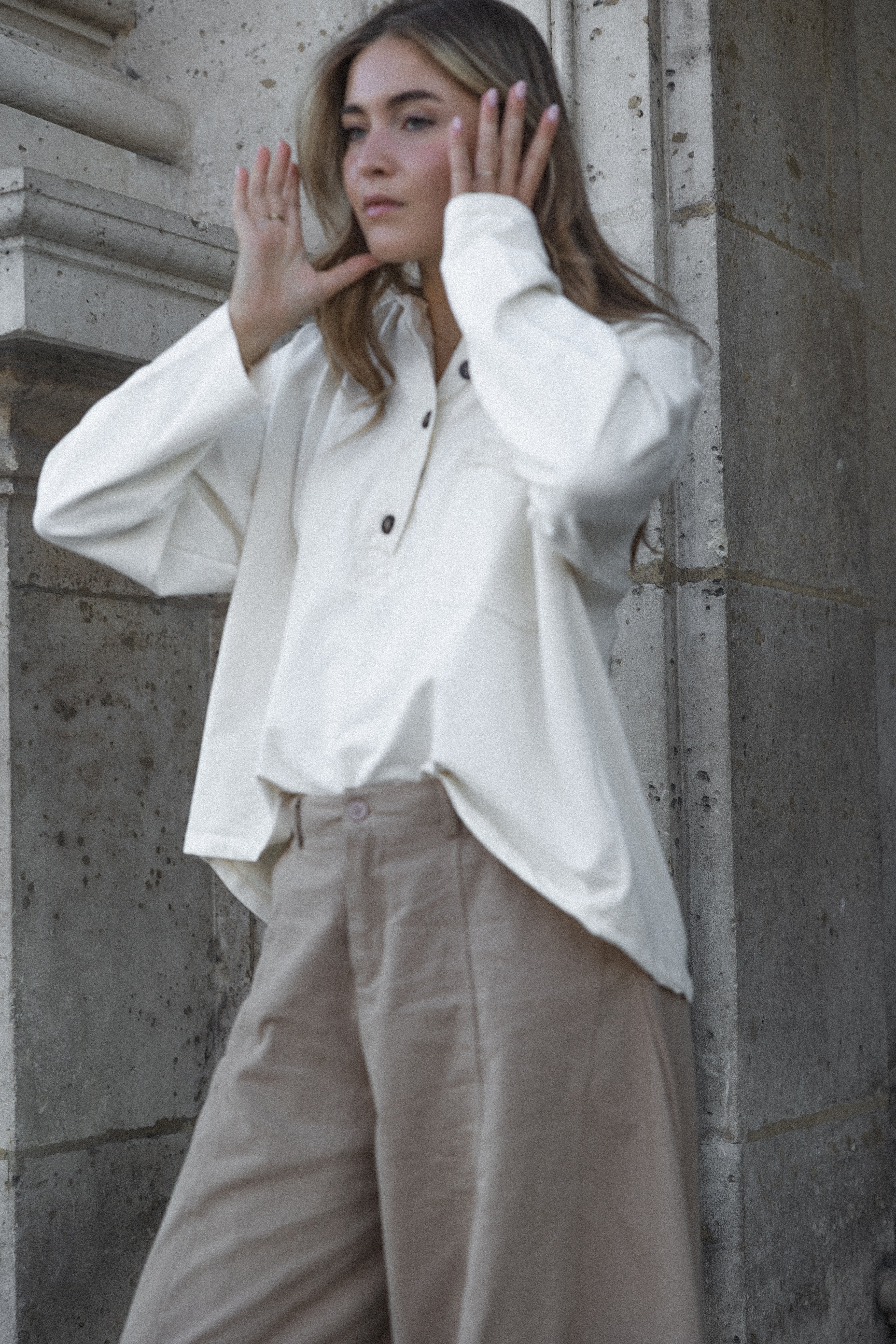 POLO BUTTON LONGSLEEVE ECRU