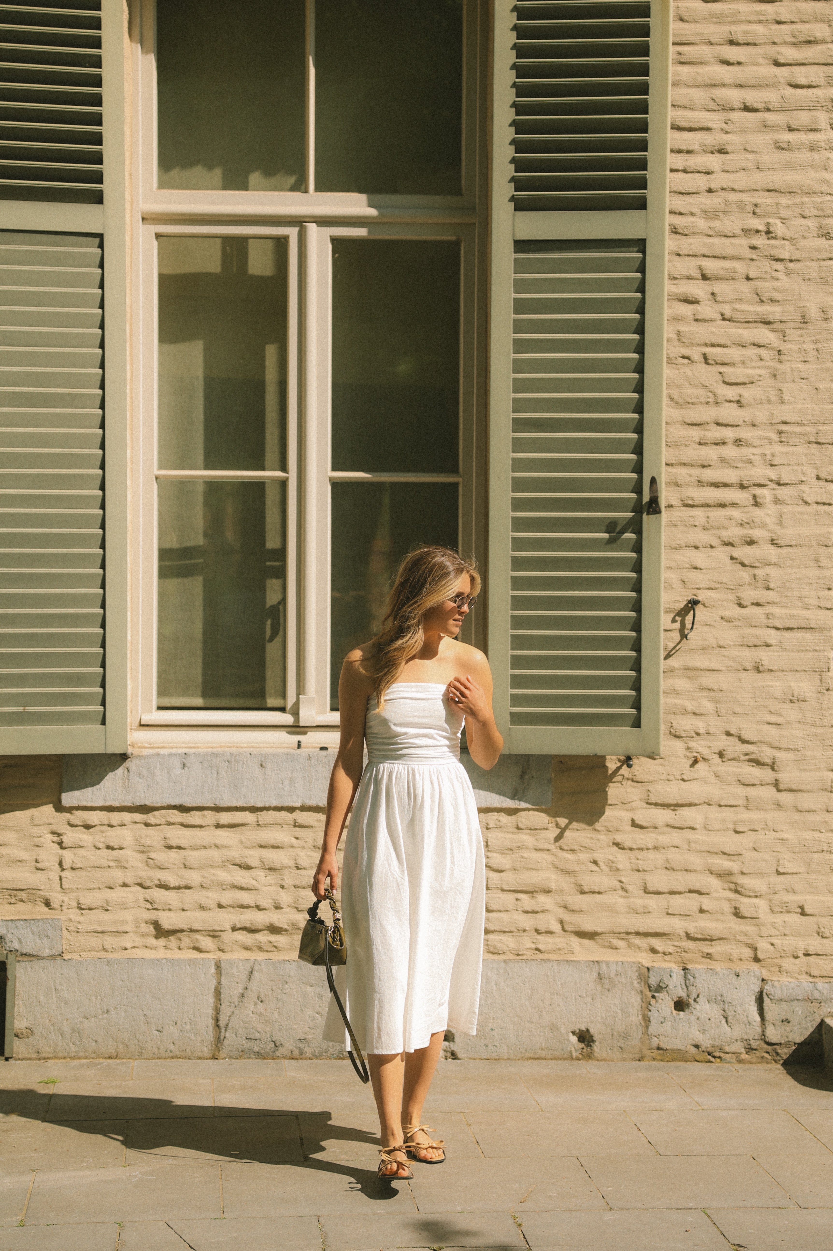 STRAPLESS MAXI DRESS WHITE