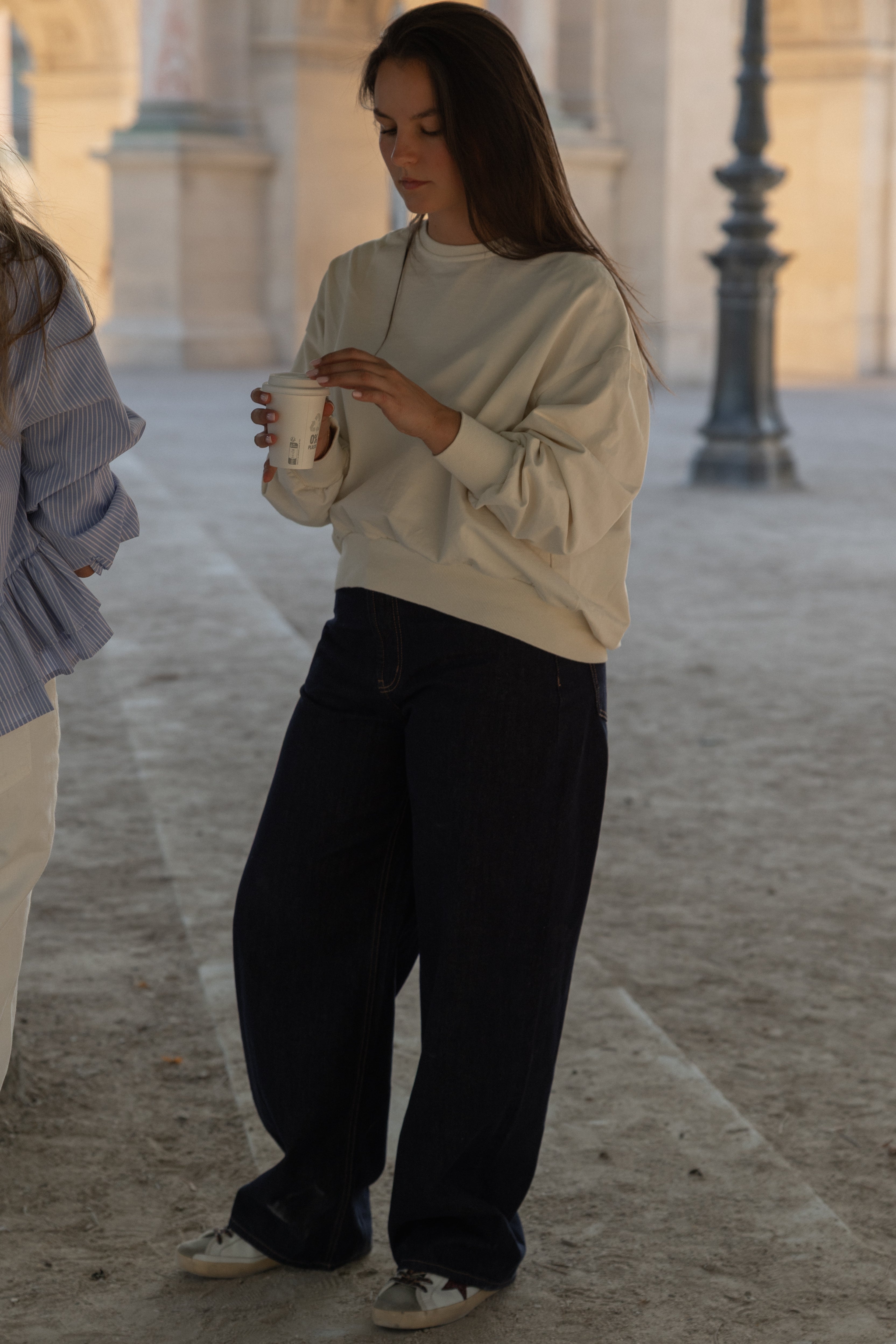 COTTON BALLOON SWEATER ECRU