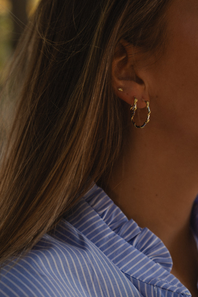 Small Twisting Serpent Hoop Earrings