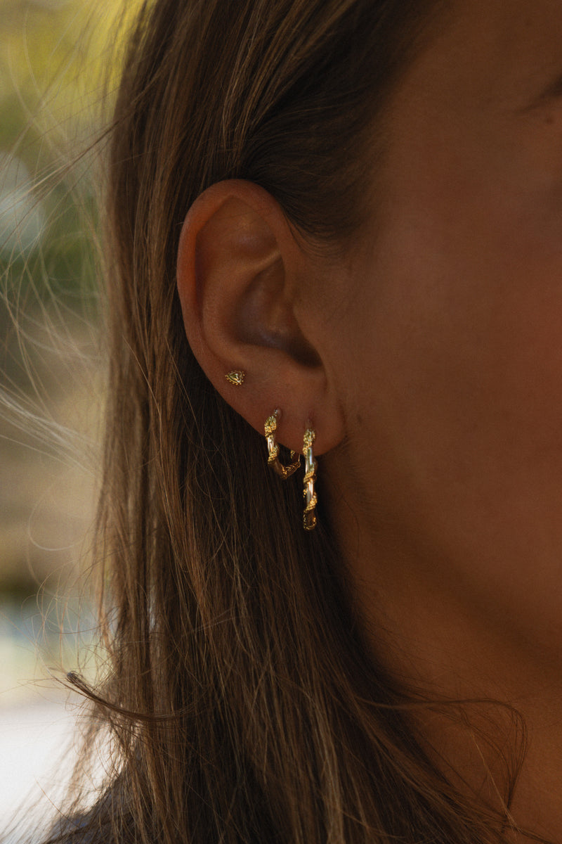 Small Twisting Serpent Hoop Earrings