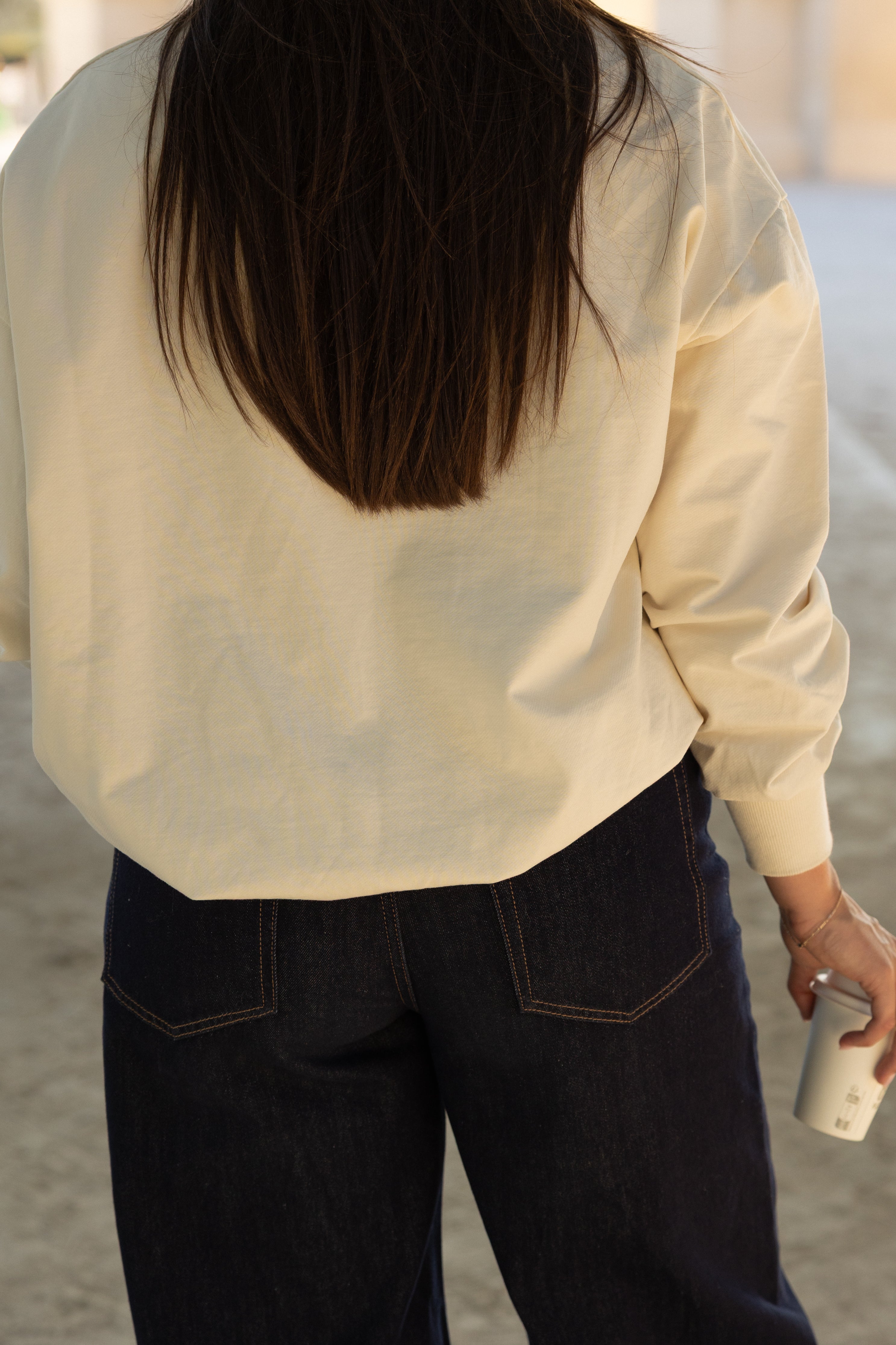 COTTON BALLOON SWEATER ECRU