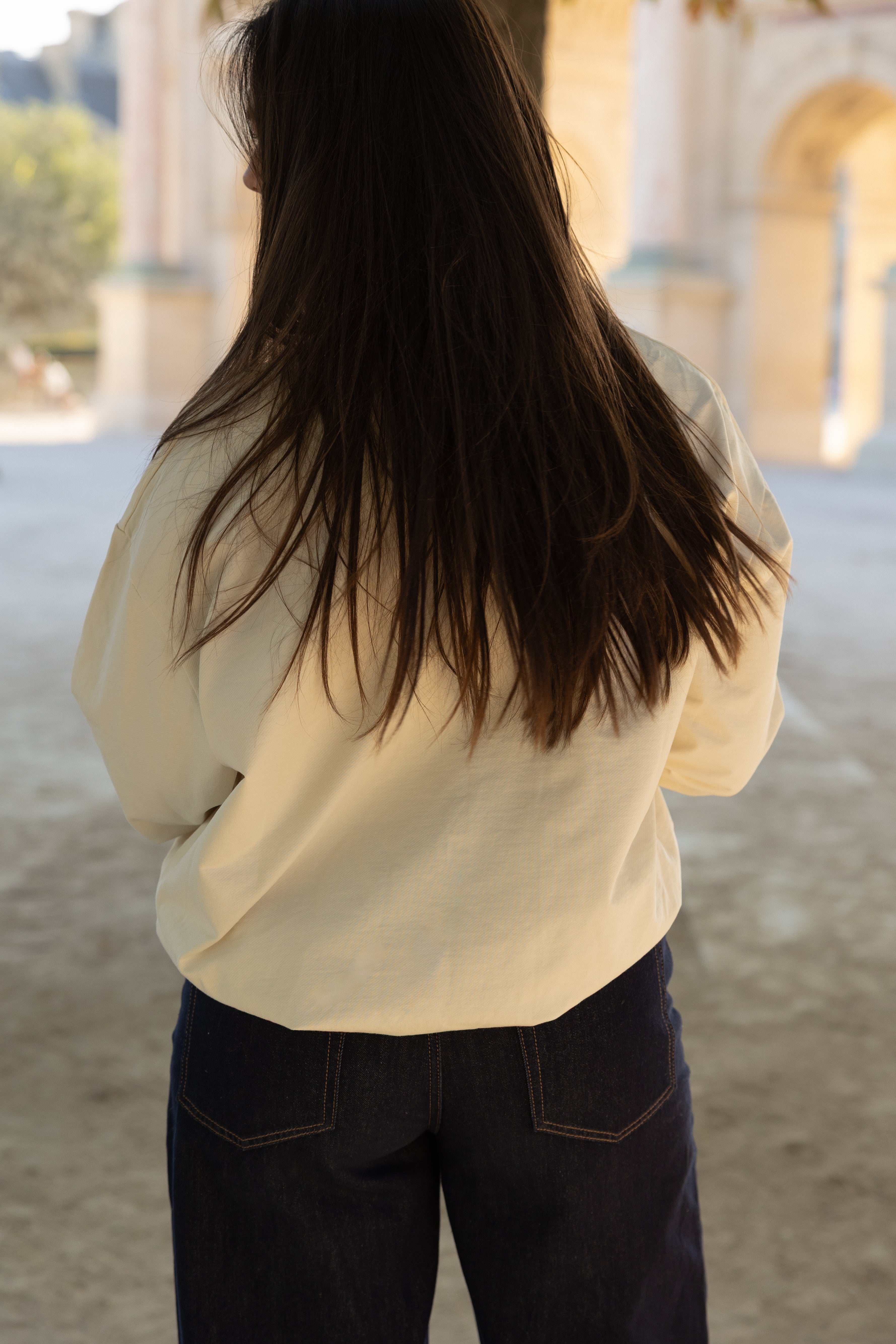 COTTON BALLOON SWEATER ECRU