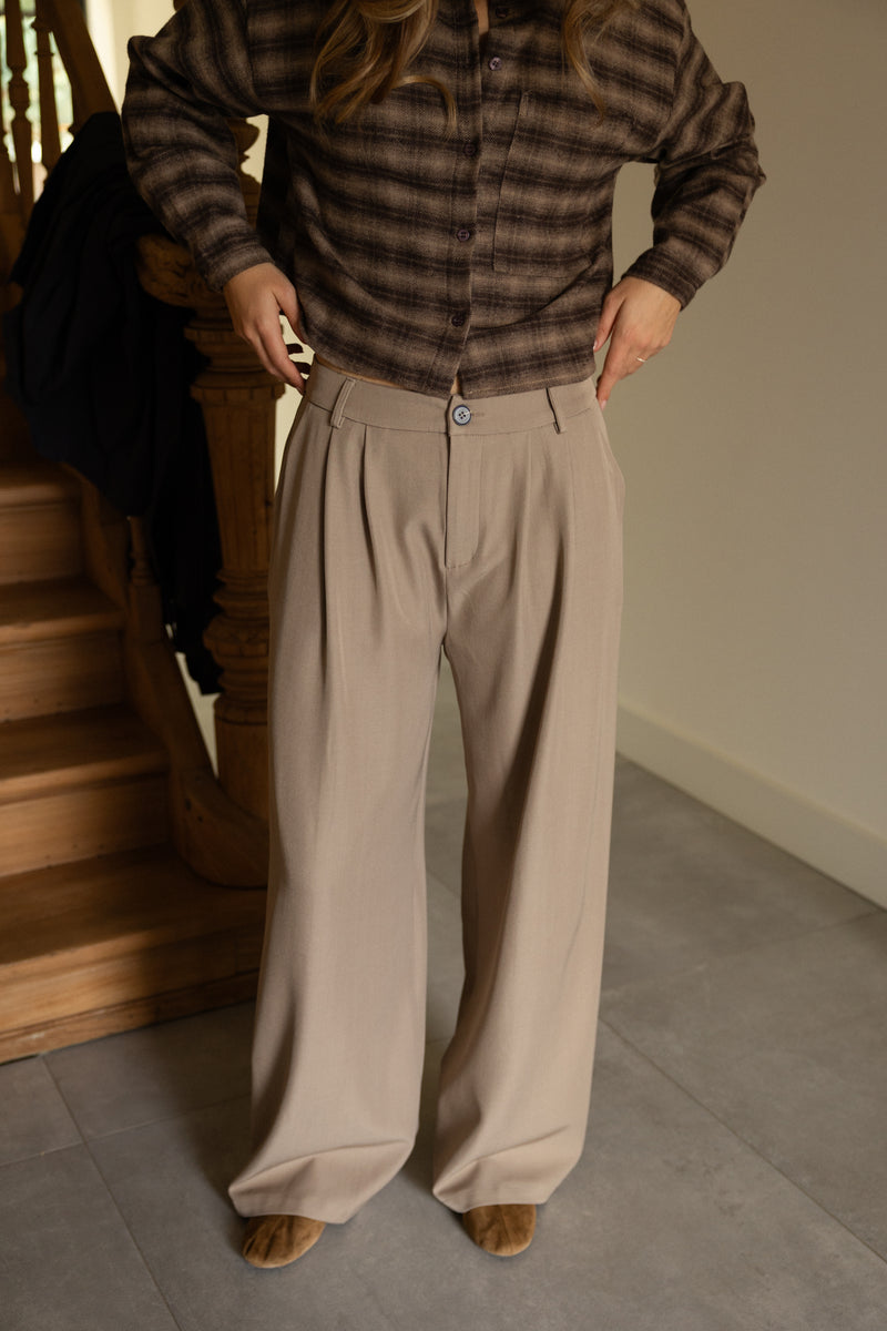 LOOSE FIT PANTALON TAUPE