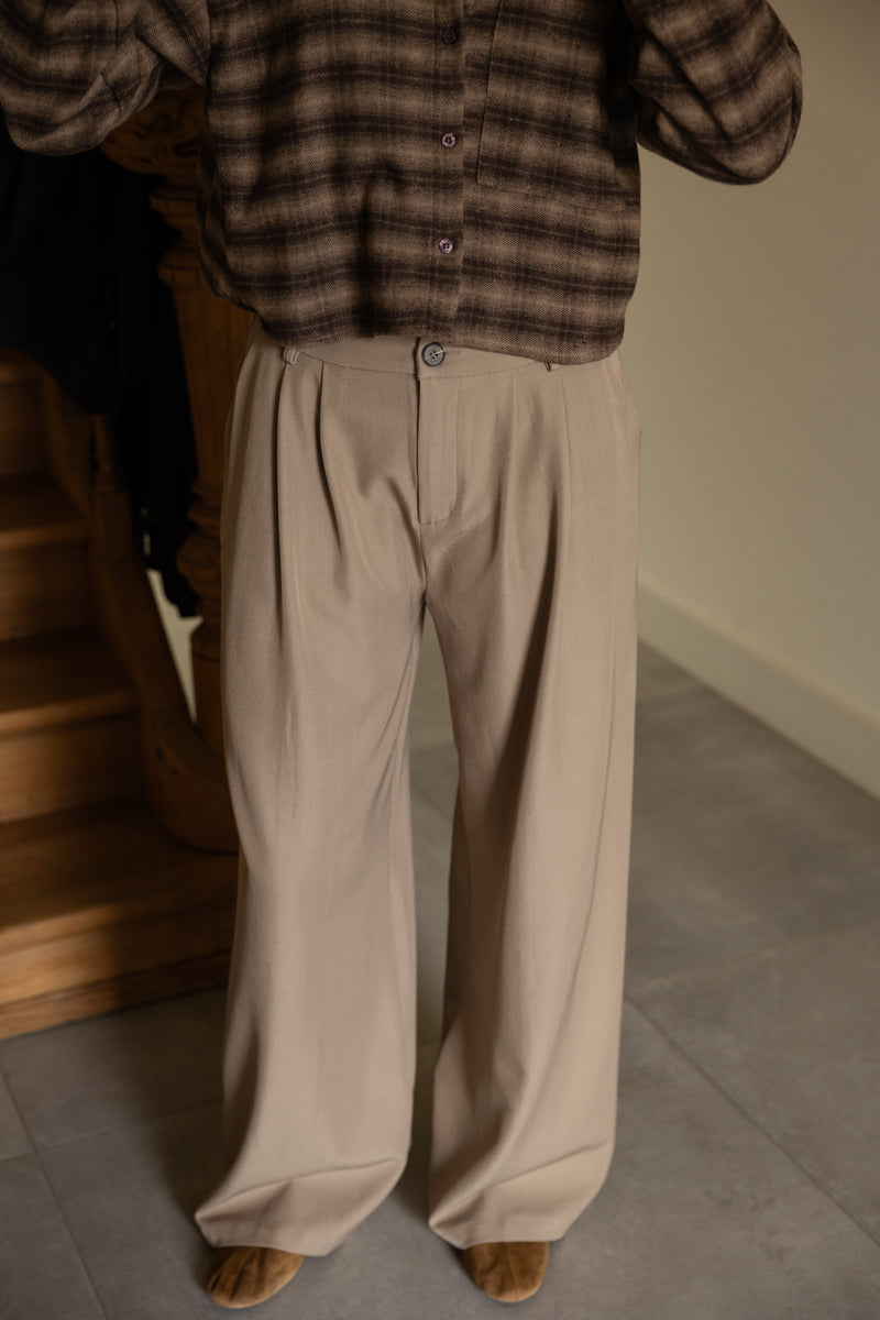 LOOSE FIT PANTALON TAUPE