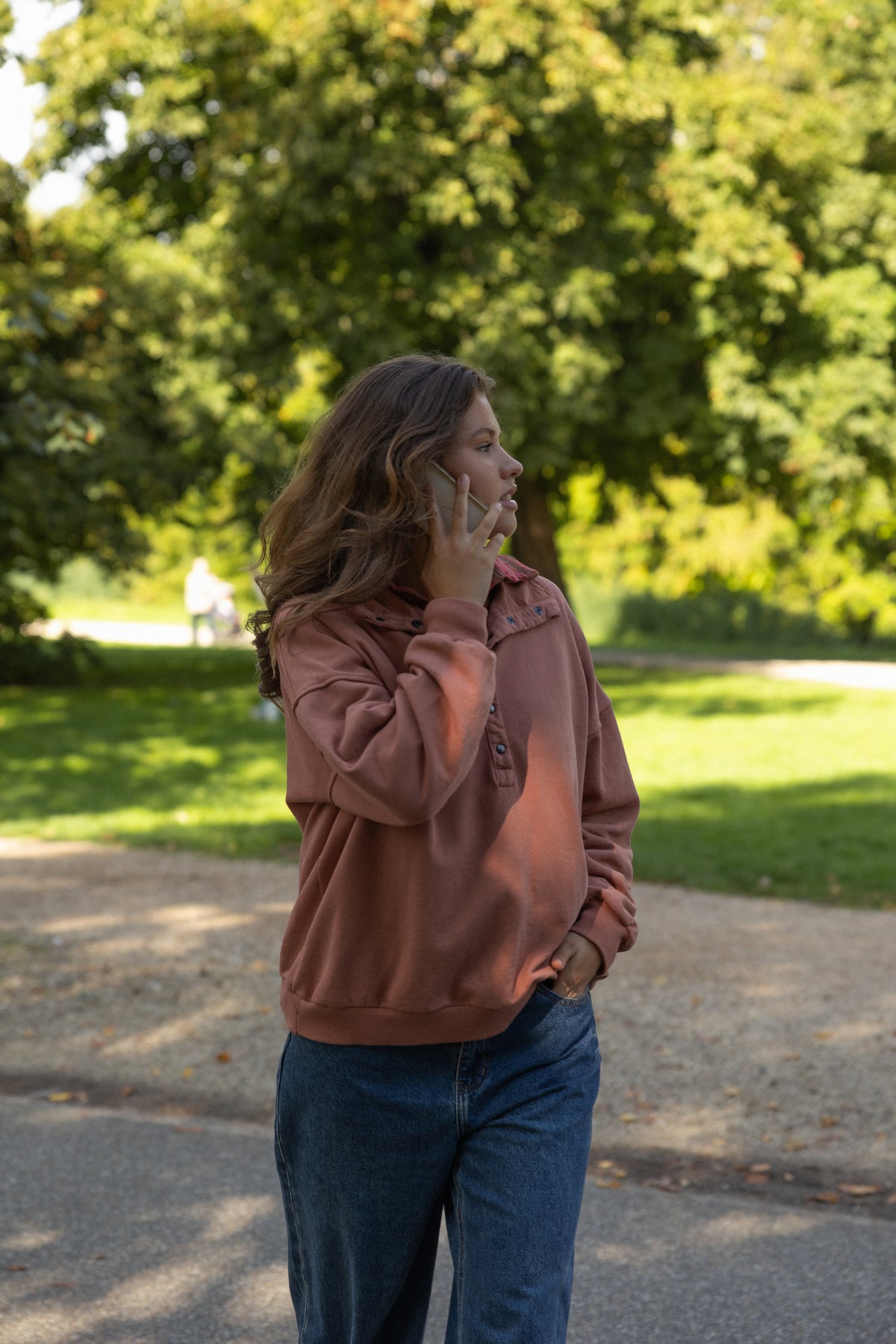 MABEL BUTTON SWEATER DUSTY SALMON