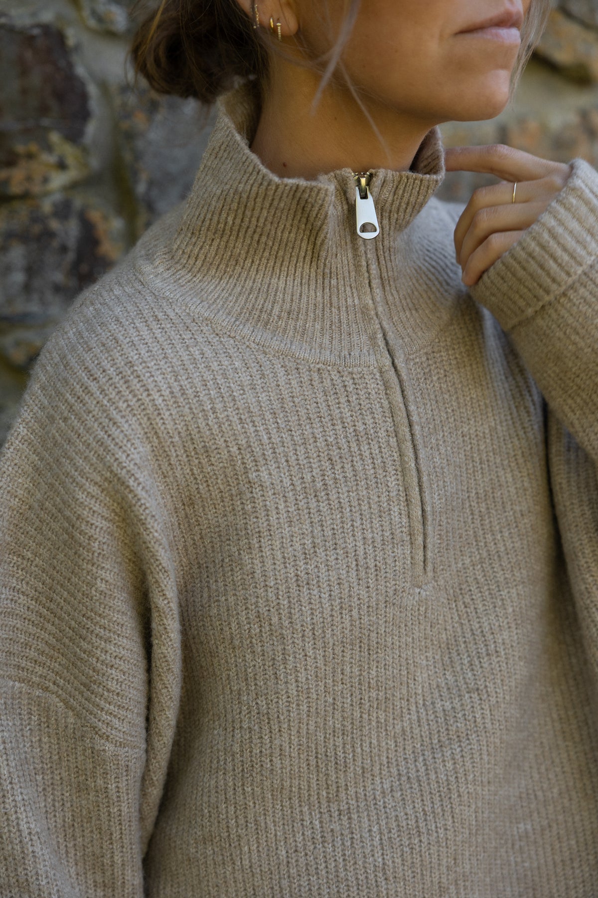 OVERSIZED ZIPPER TAUPE