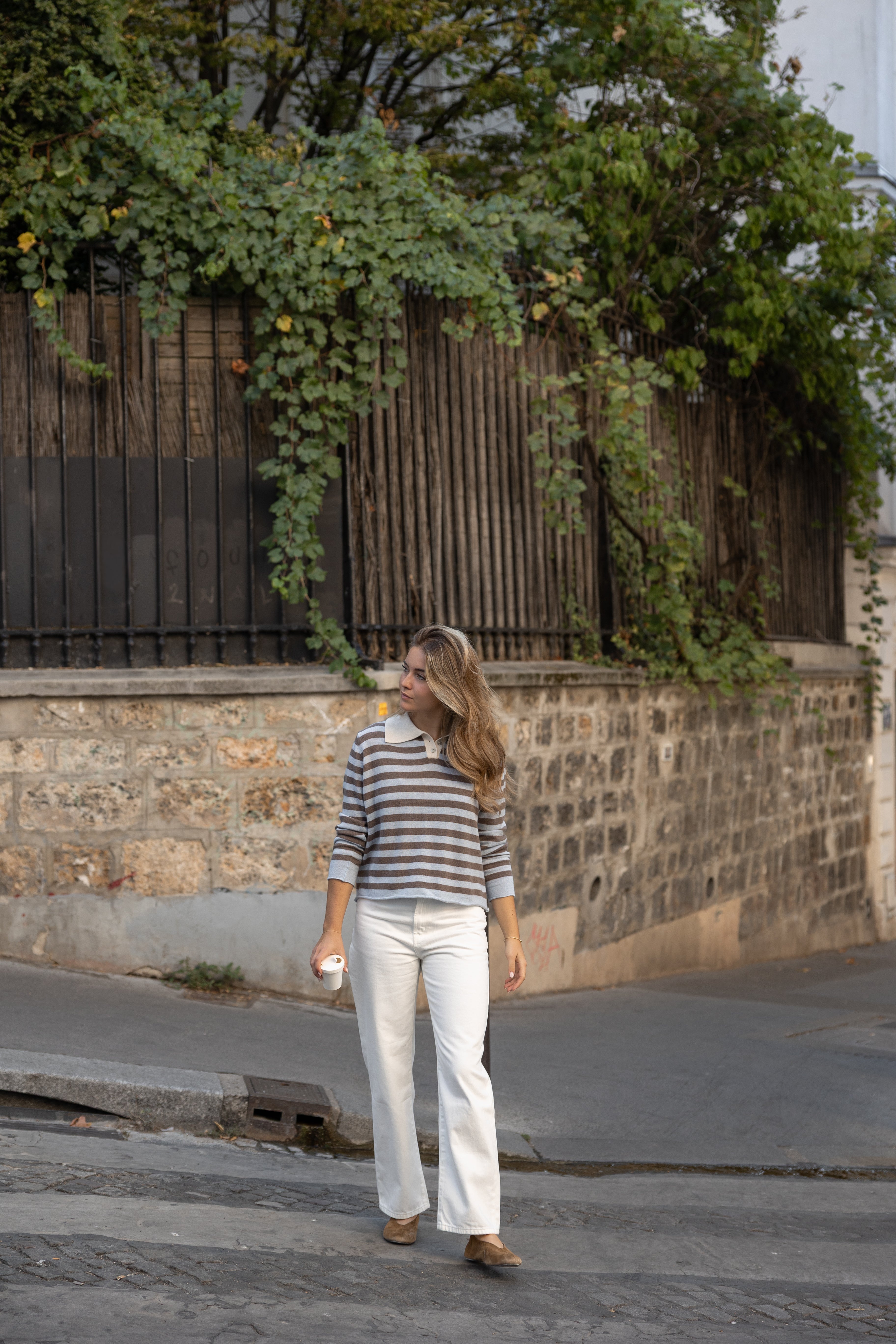STRIPED LOUISE POLO LIGHT BLUE