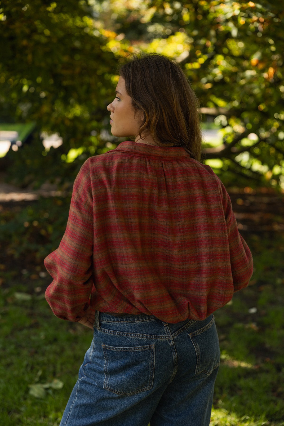 CHECKED NELLIE BLOUSE RED