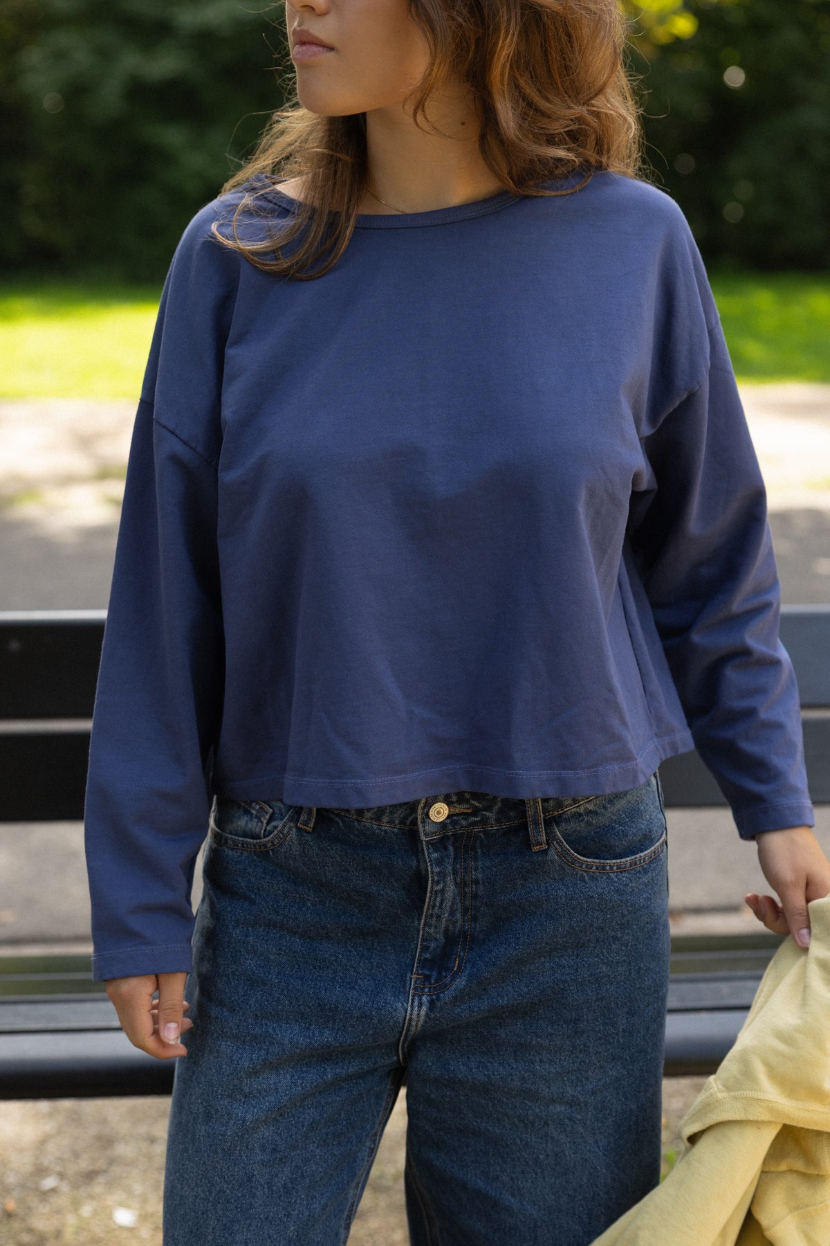CROPPED BASIC LONGSLEEVE MARINE