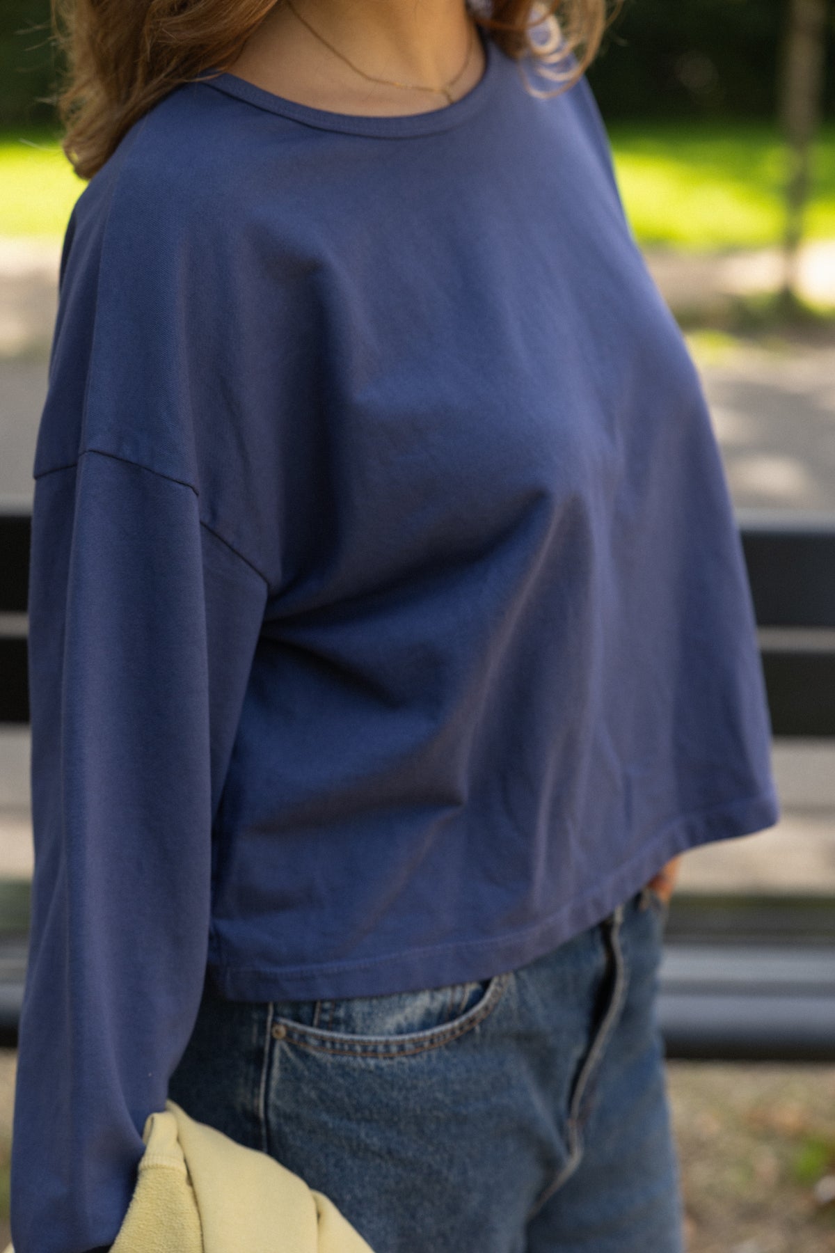 CROPPED BASIC LONGSLEEVE MARINE