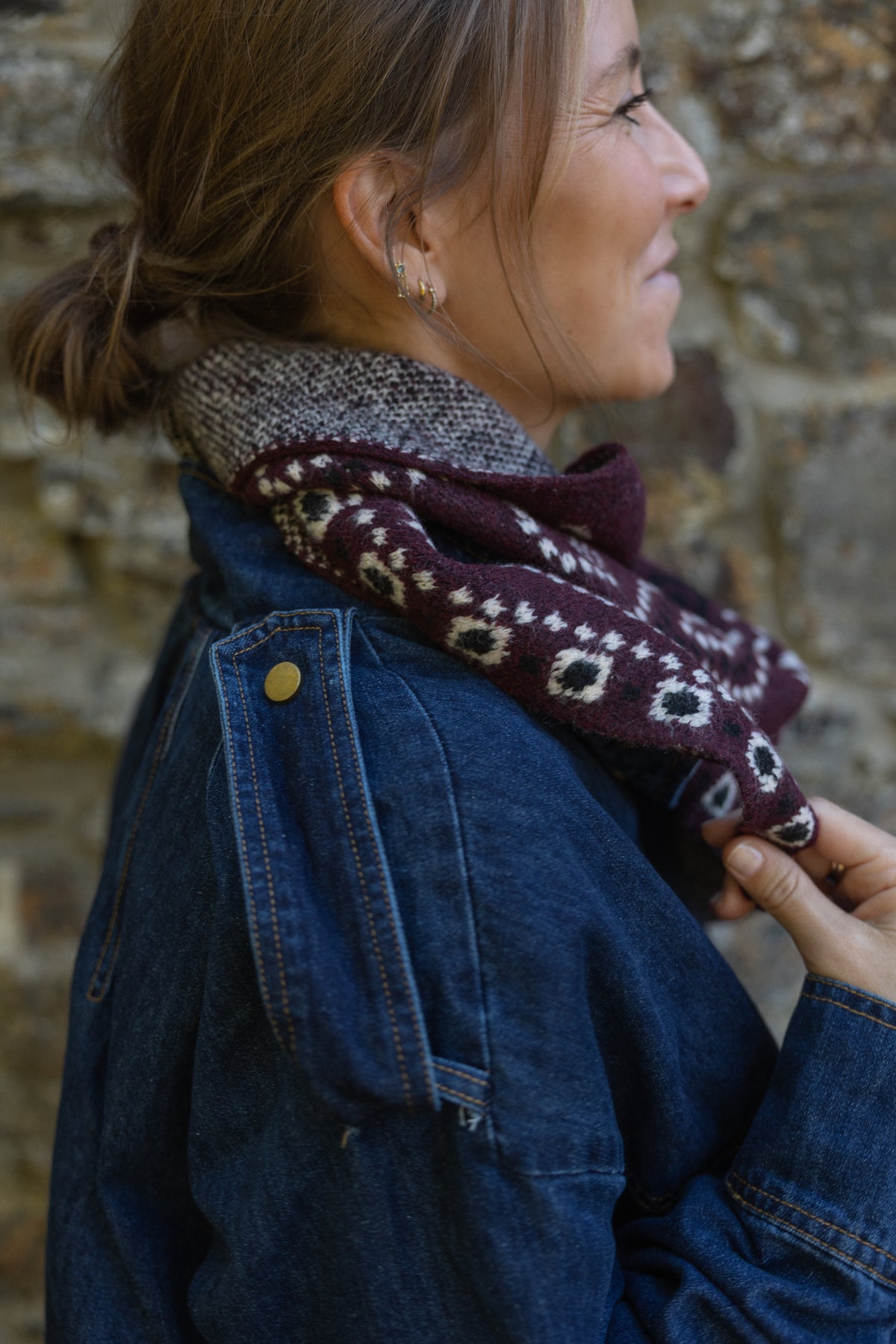 ZOÉ SCARF BURGUNDY
