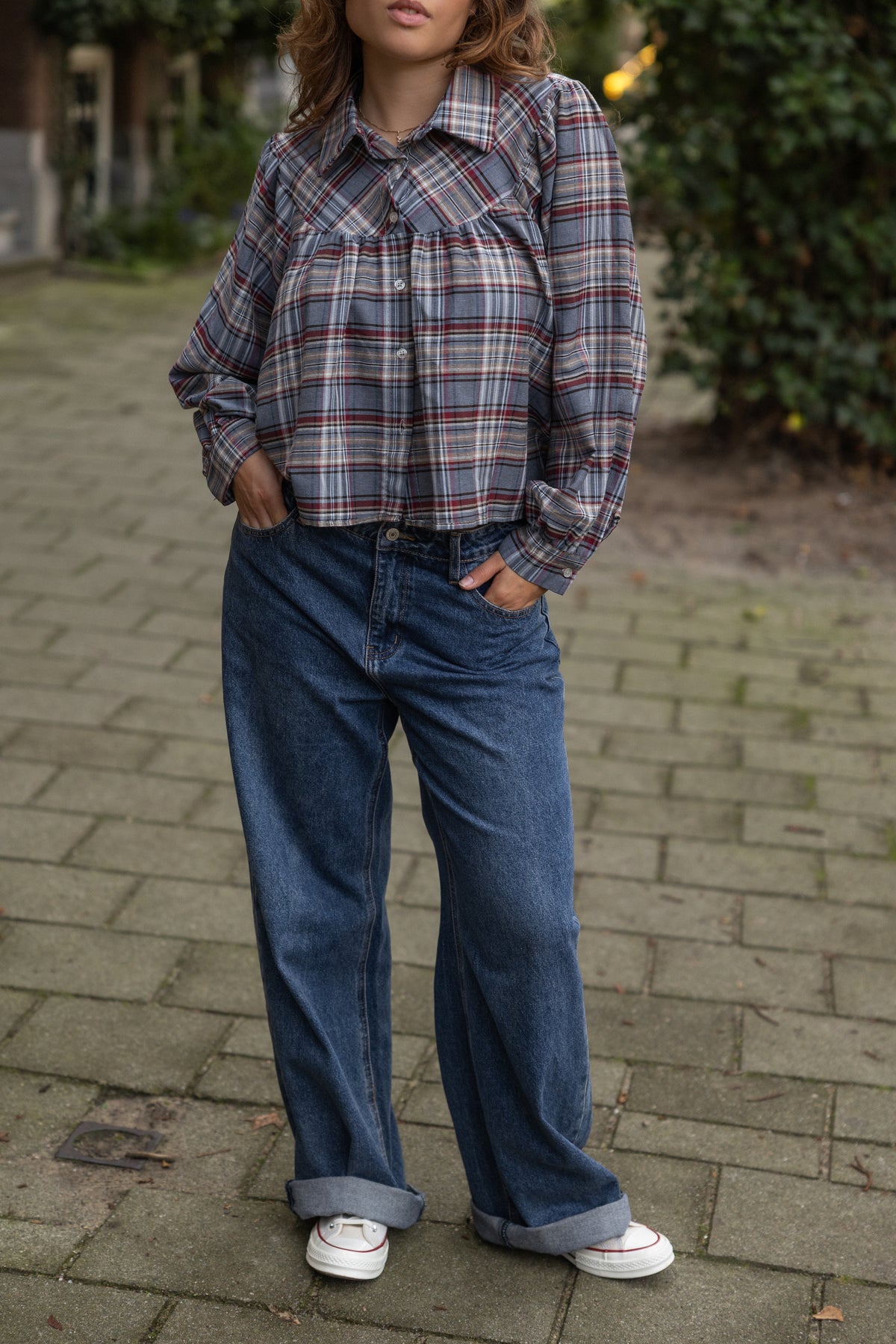 CHECKED MEAVE BLOUSE JEANS
