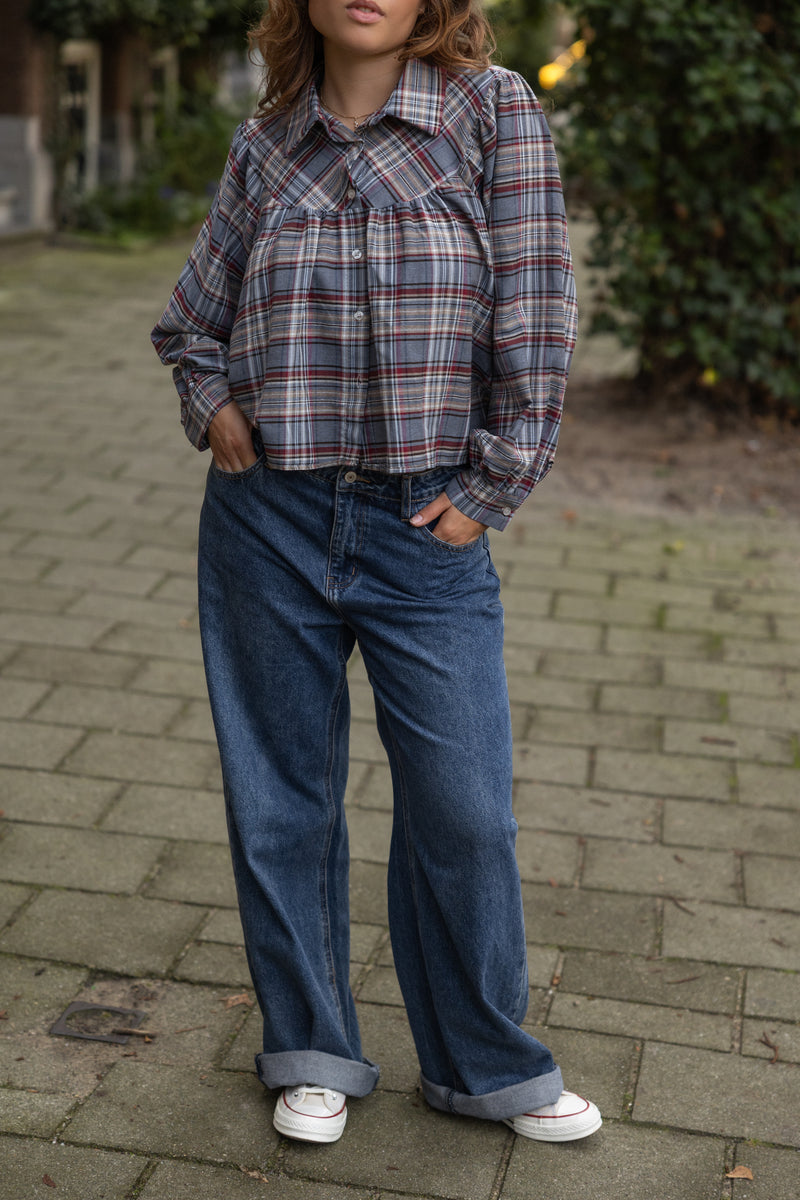 CHECKED MEAVE BLOUSE JEANS