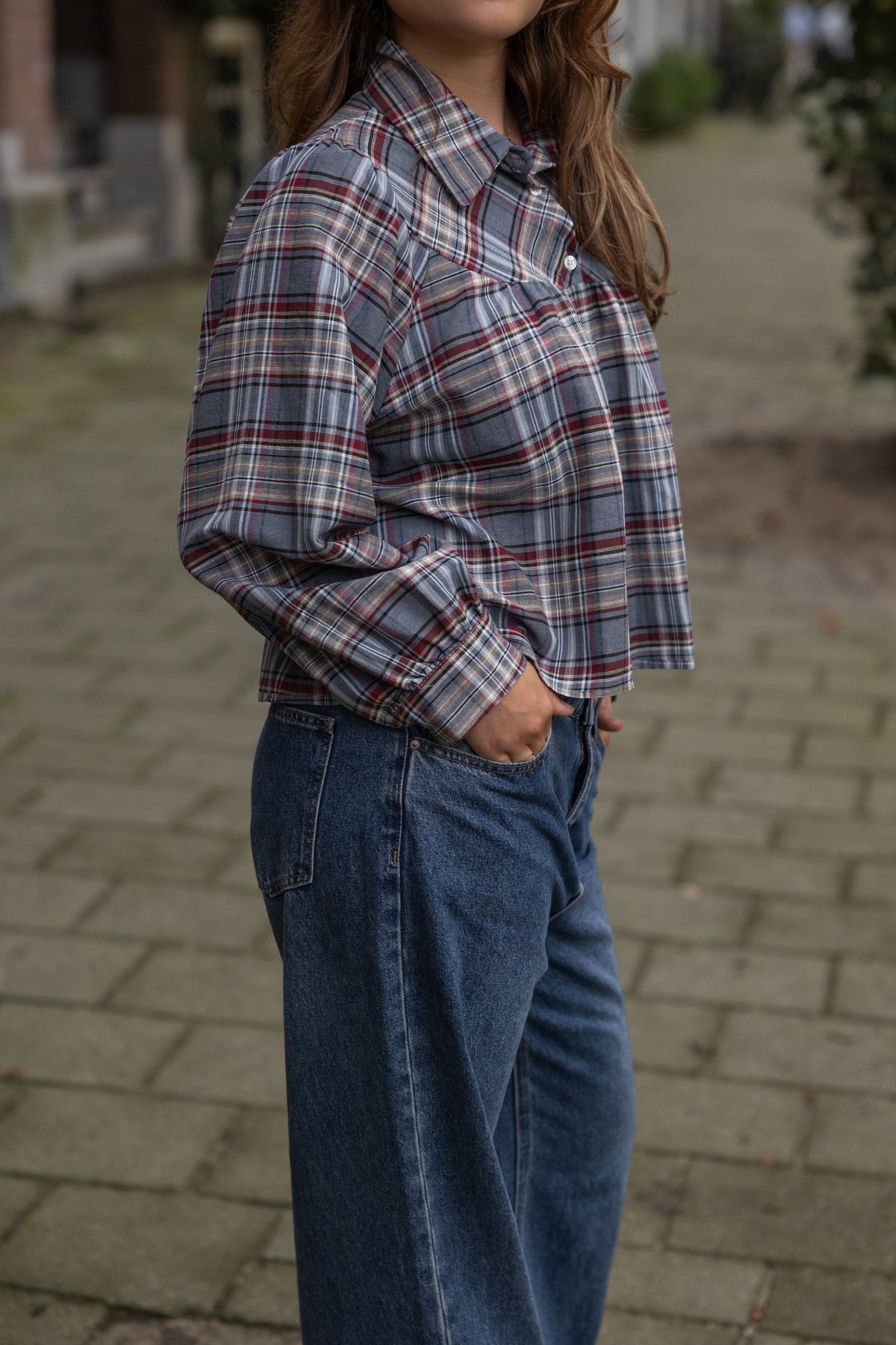 CHECKED MEAVE BLOUSE JEANS