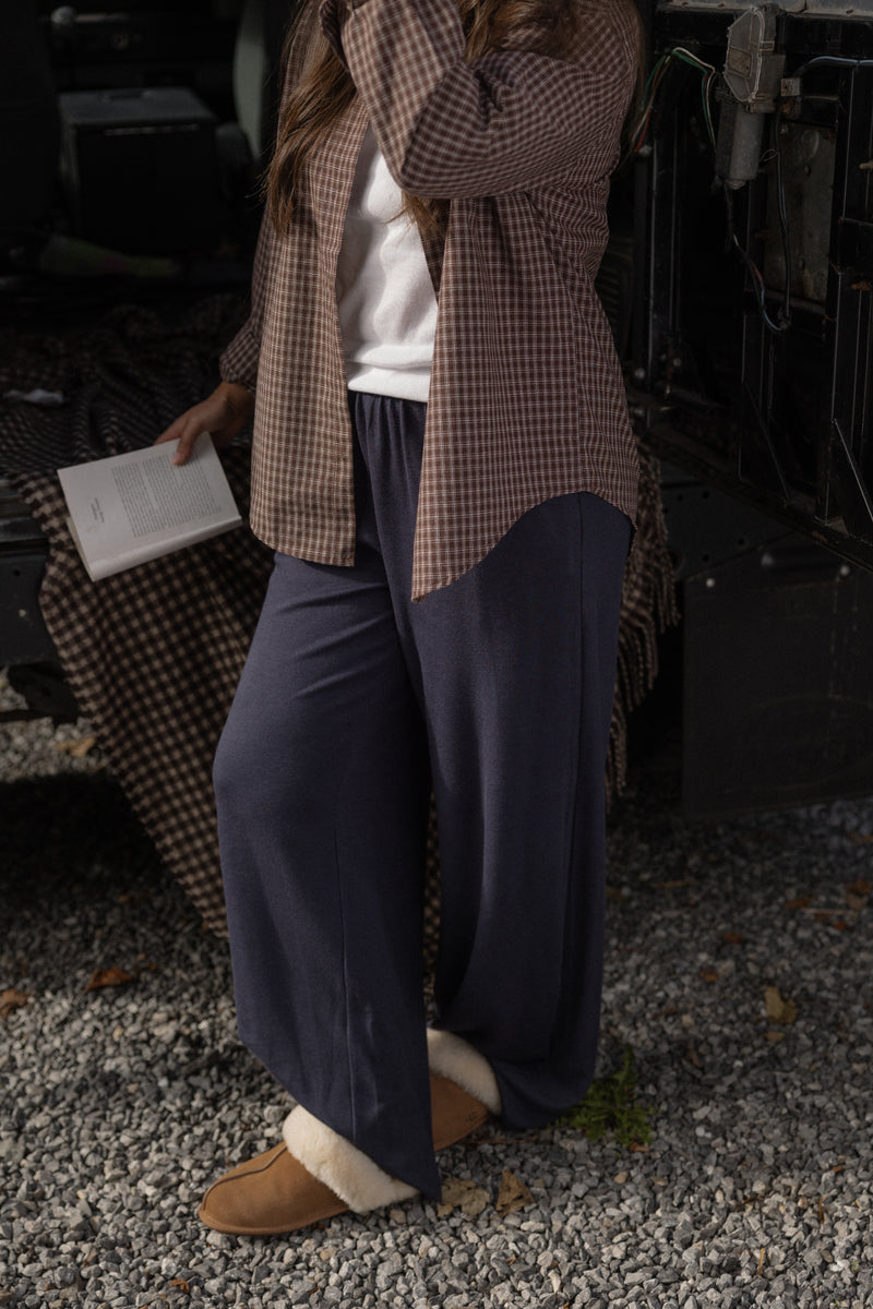 SOFT CASUAL PANTS NAVY