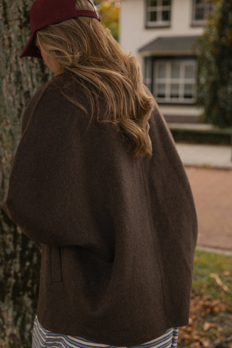 WOOL STELLA COAT CHOCO