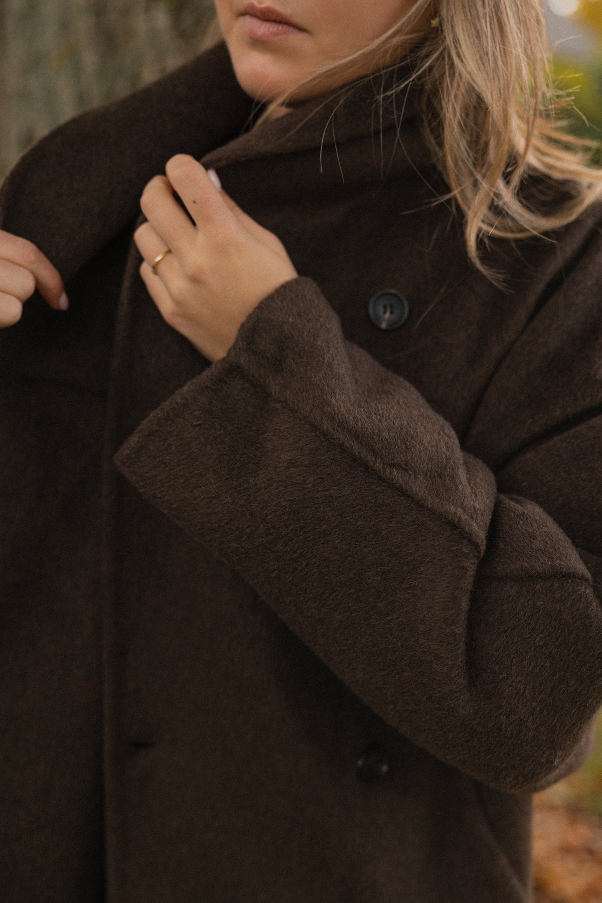 WOOL STELLA COAT CHOCO