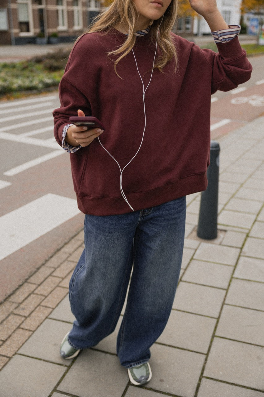 OVERSIZED KATE SWEATER BORDEAUX