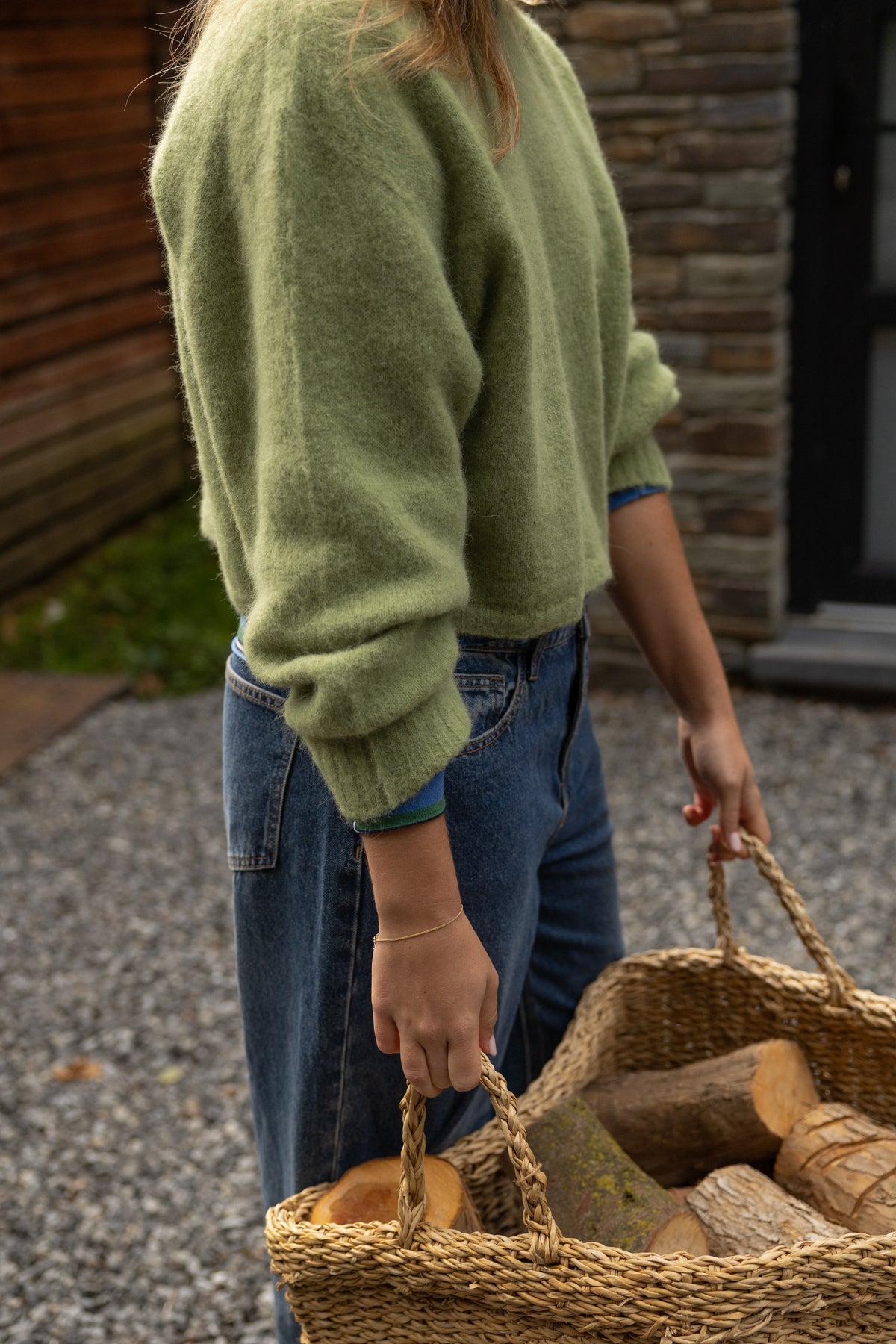 JANE ALPACA WOOL KNIT OLIVE GREEN
