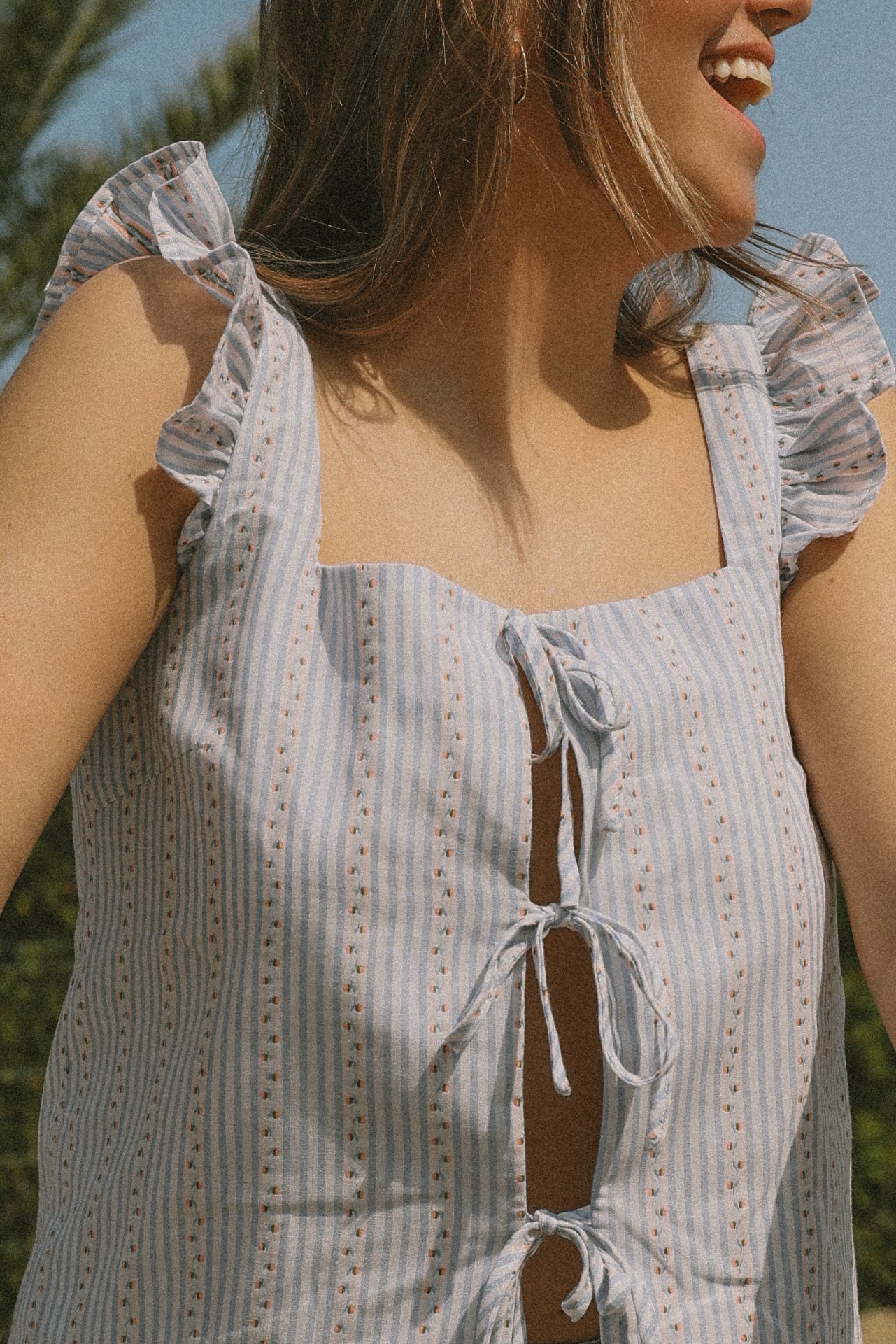 JULIA TOP BLUE STRIPED