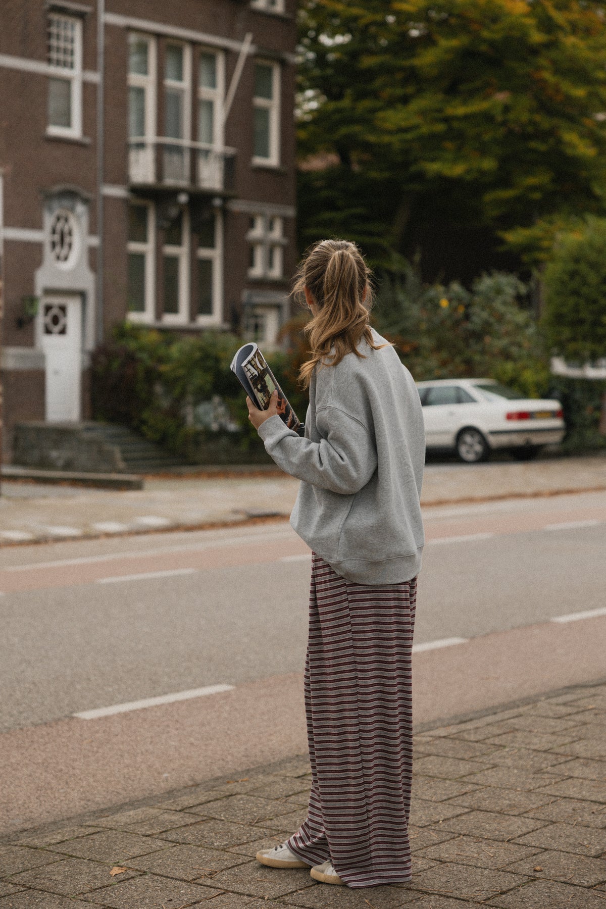 STRIPED LOUNGE PANTS BORDEAUX