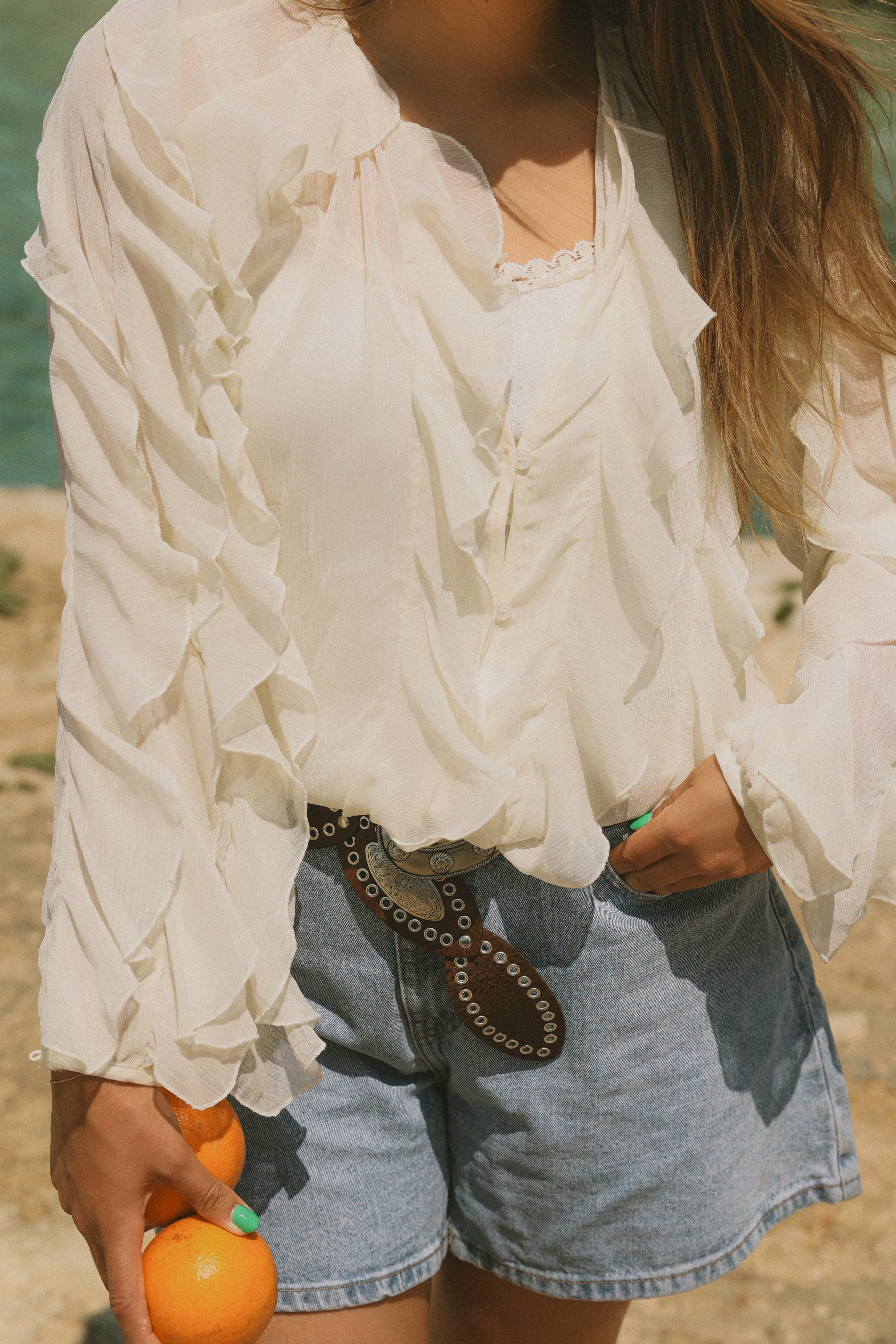 VOLANT MIA TOP BEIGE