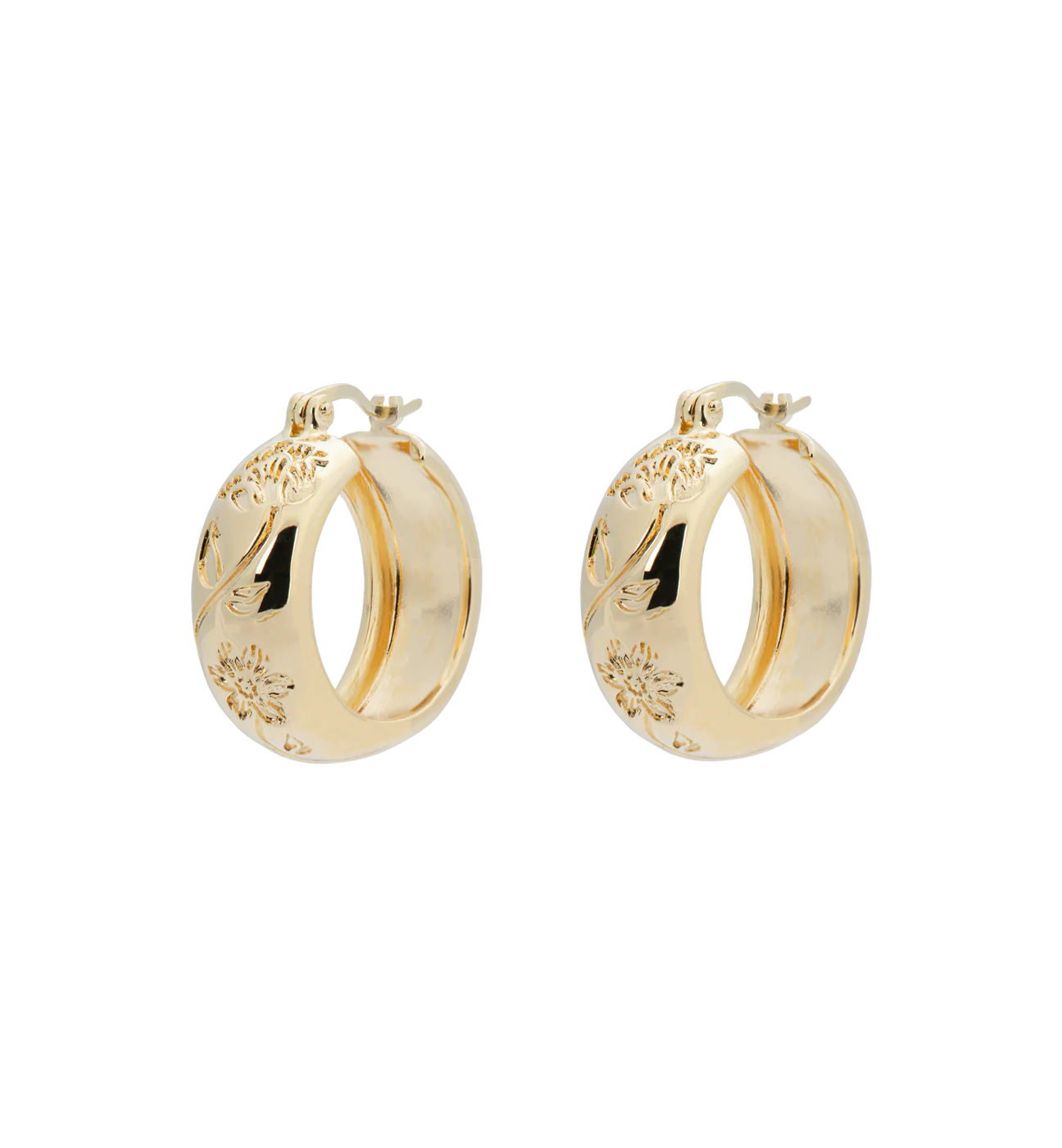 FLOWER GARLAND STAMPED EARINGS SET OF 2