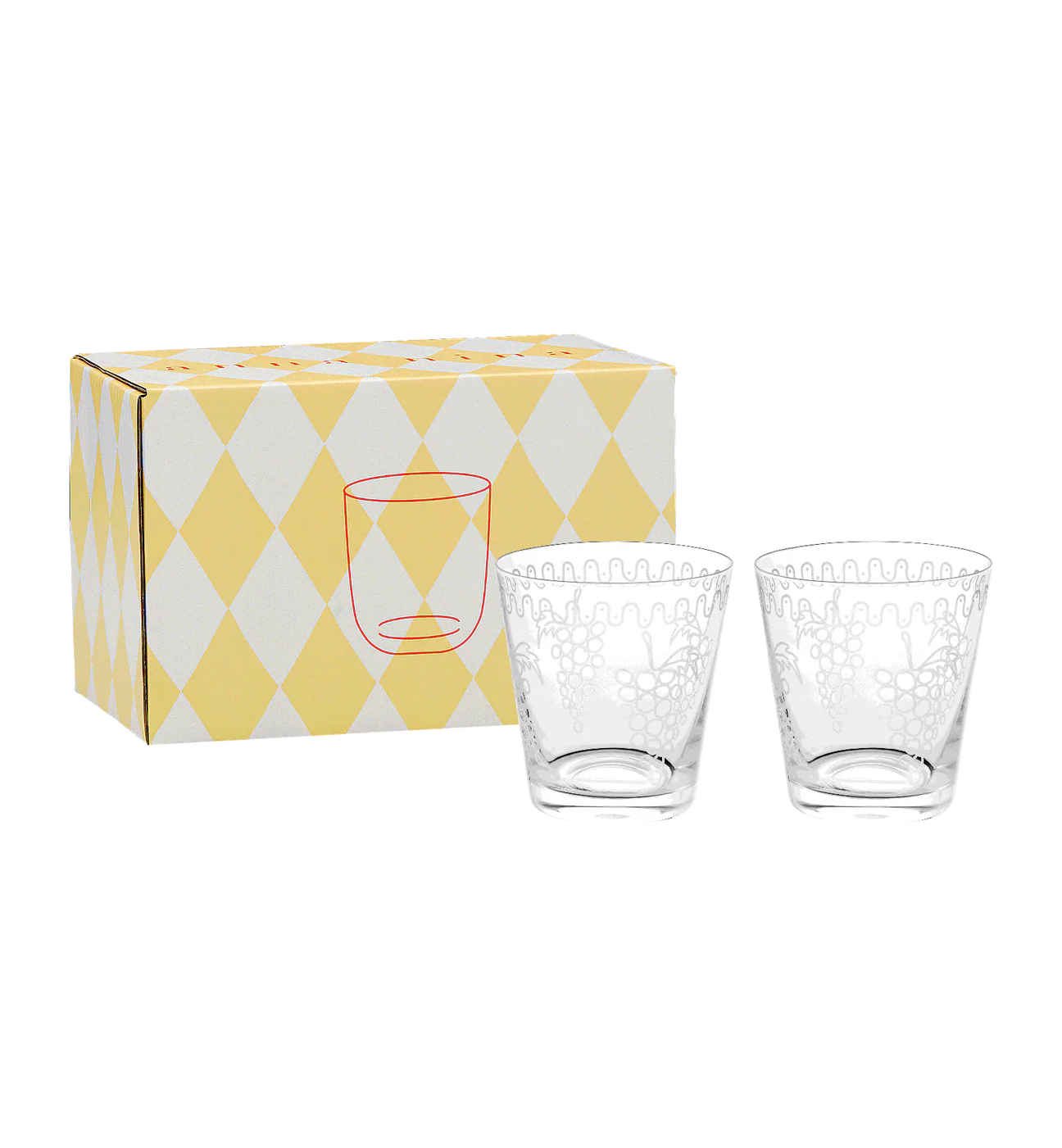 GRAPEVINE WATER GLASS SET OF 2