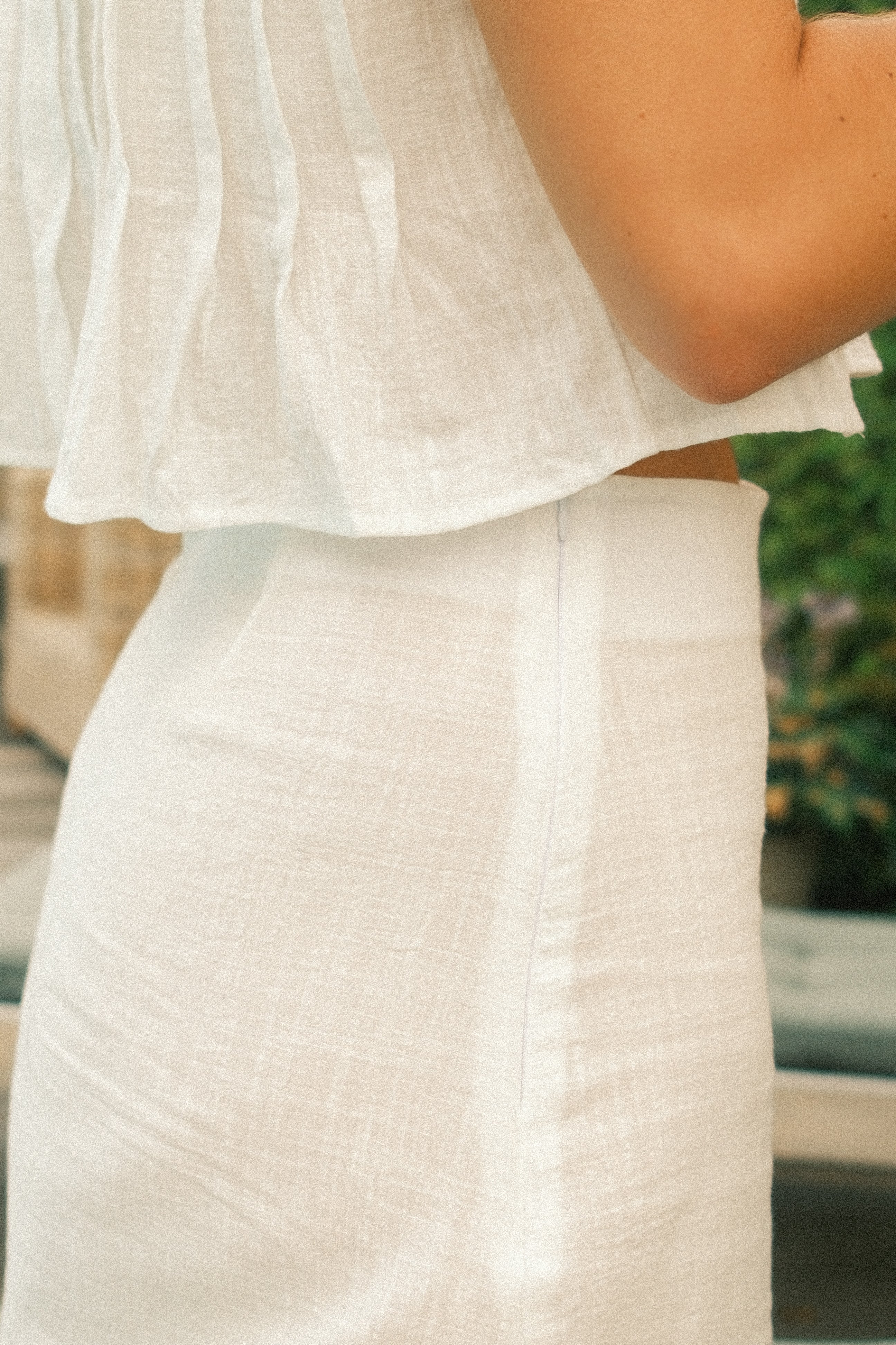 MEREDITH BLAKE LINNEN TOP WHITE (SET)