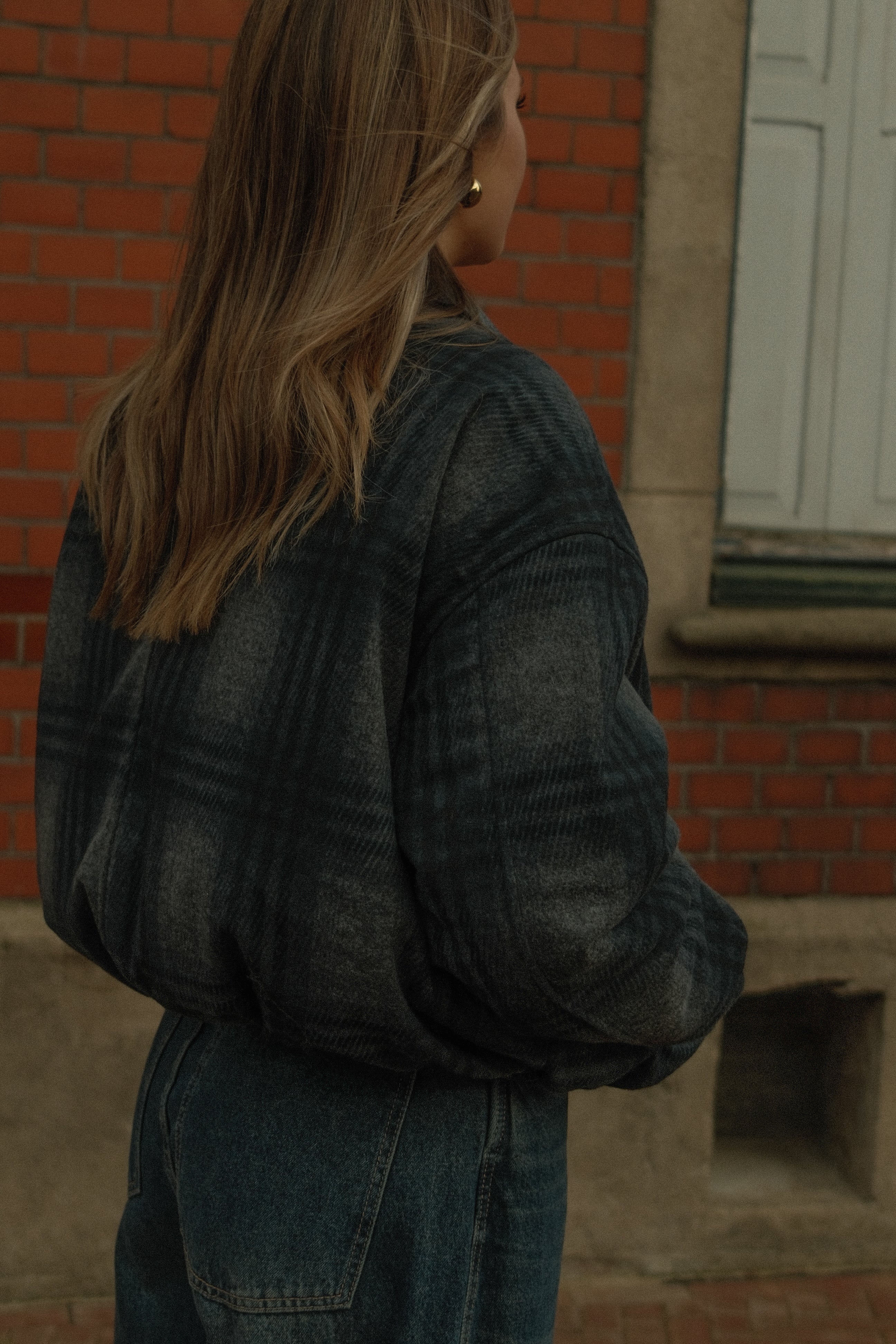 BOMBER CHECKED GREY/NAVY