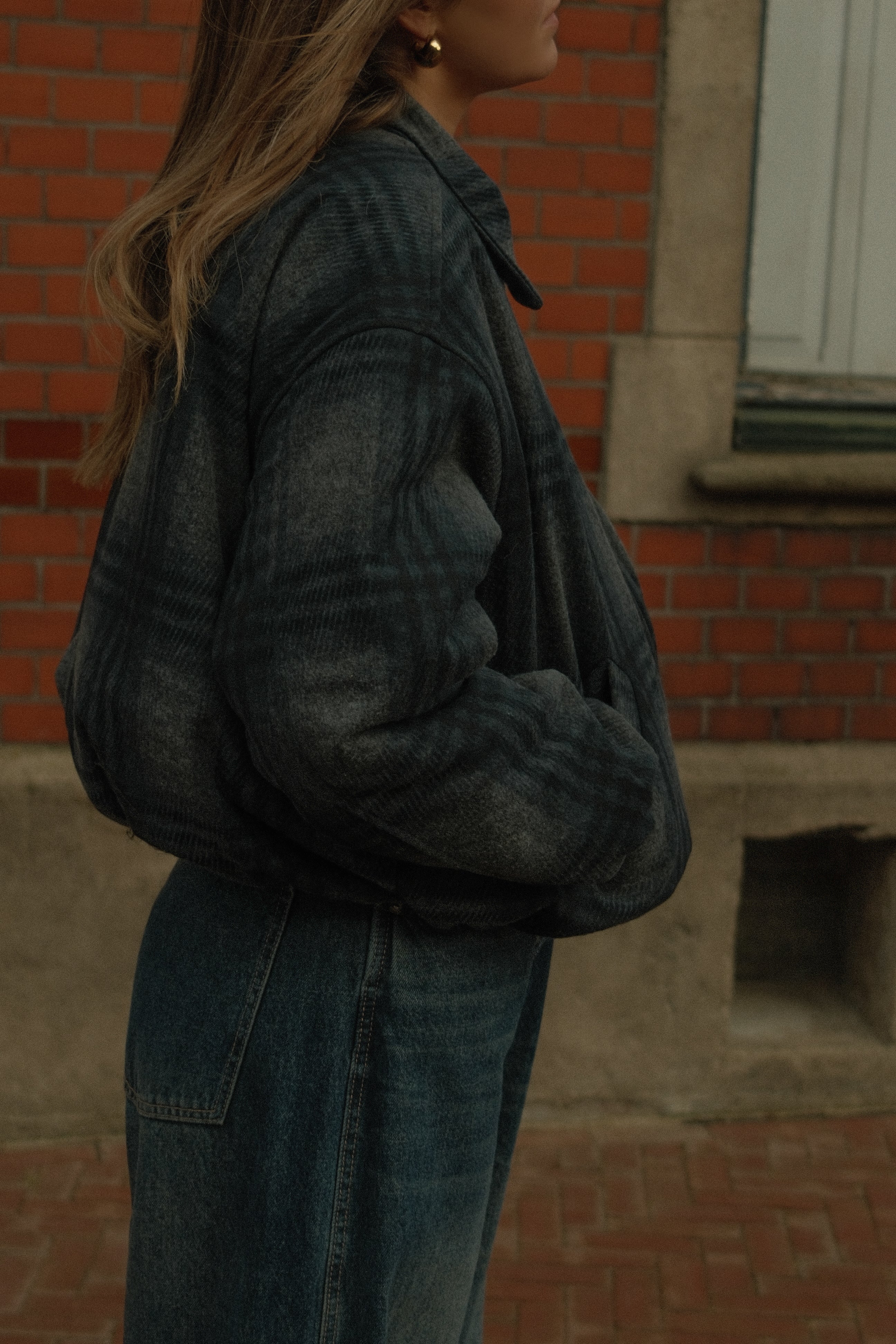 BOMBER CHECKED GREY/NAVY