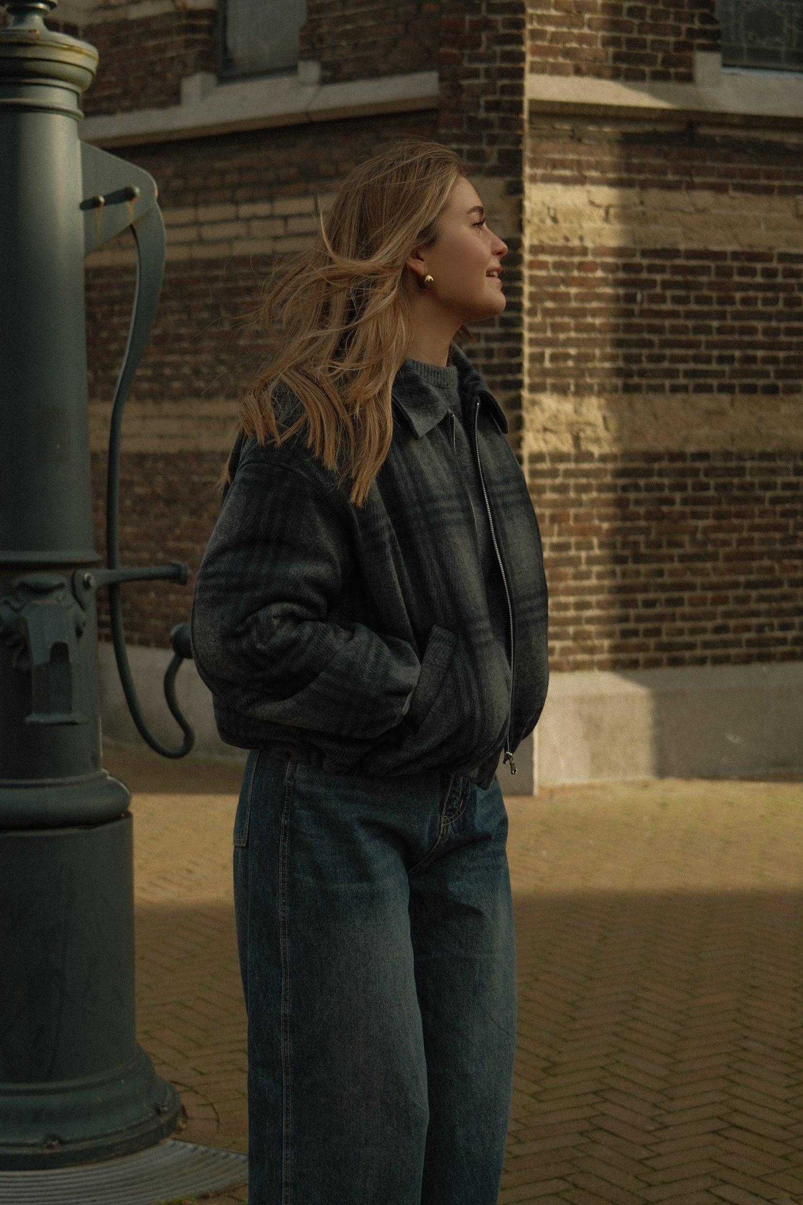 BOMBER CHECKED GREY/NAVY