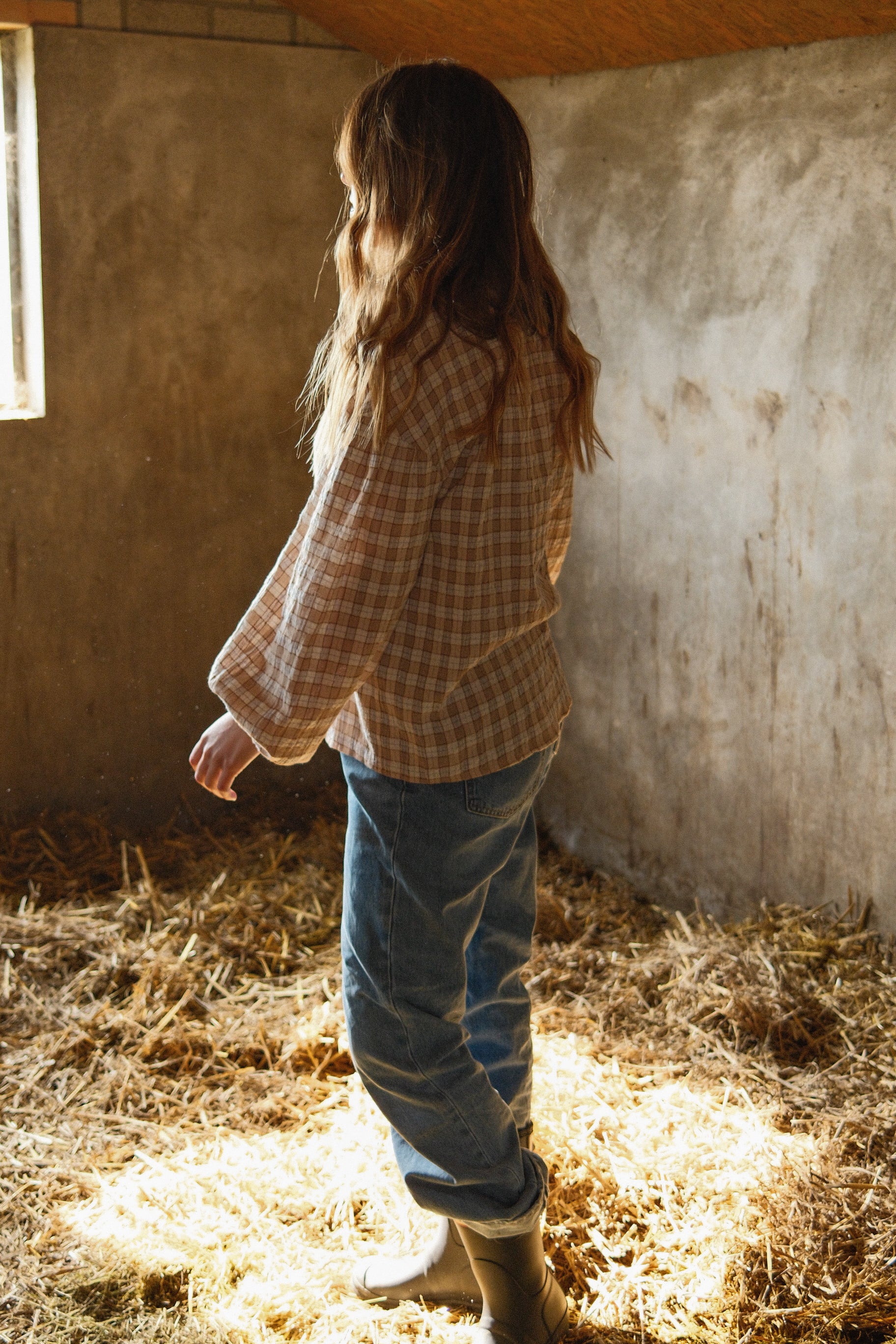 LAUREN CHECKED SHIRT BEIGE