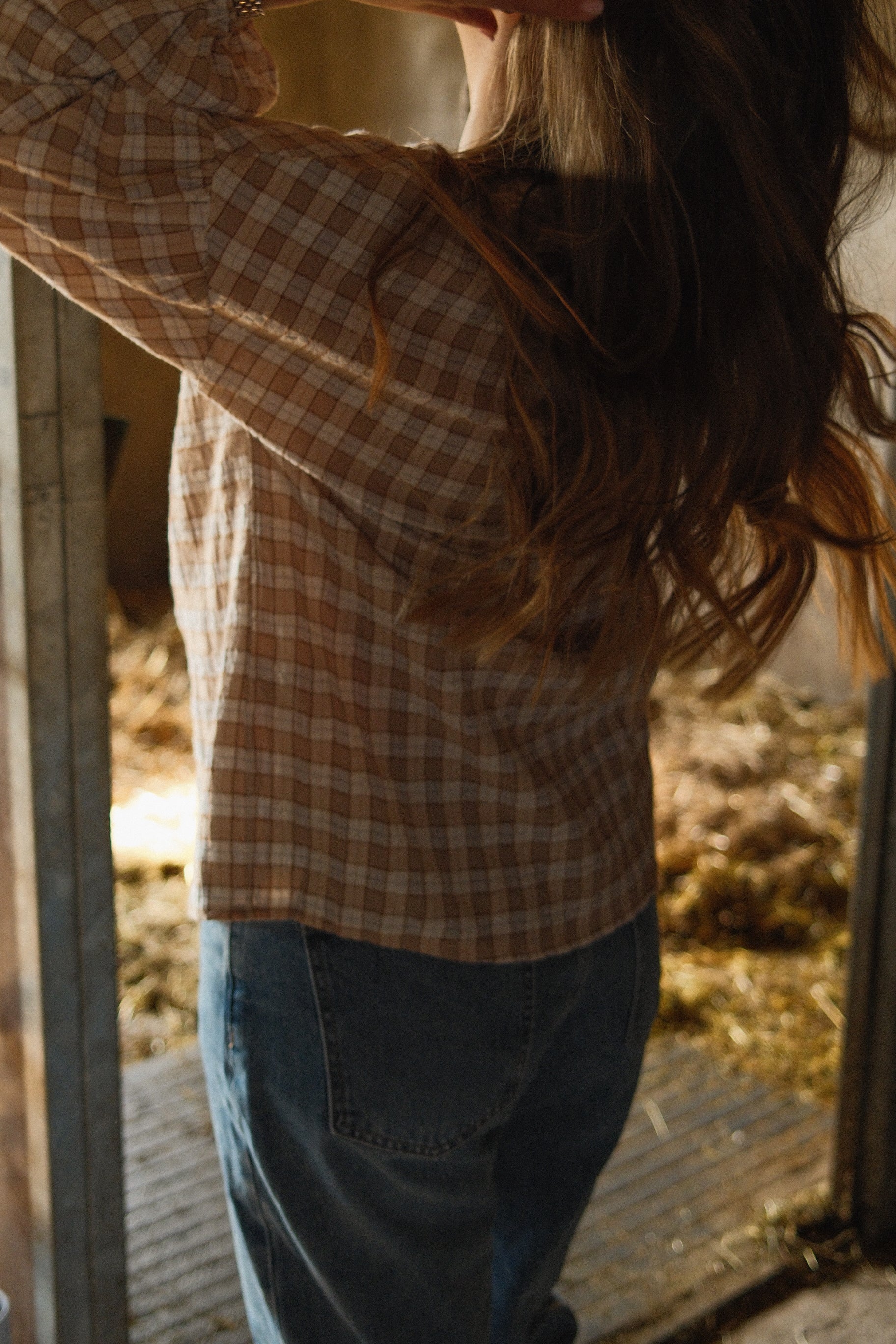 LAUREN CHECKED SHIRT BEIGE