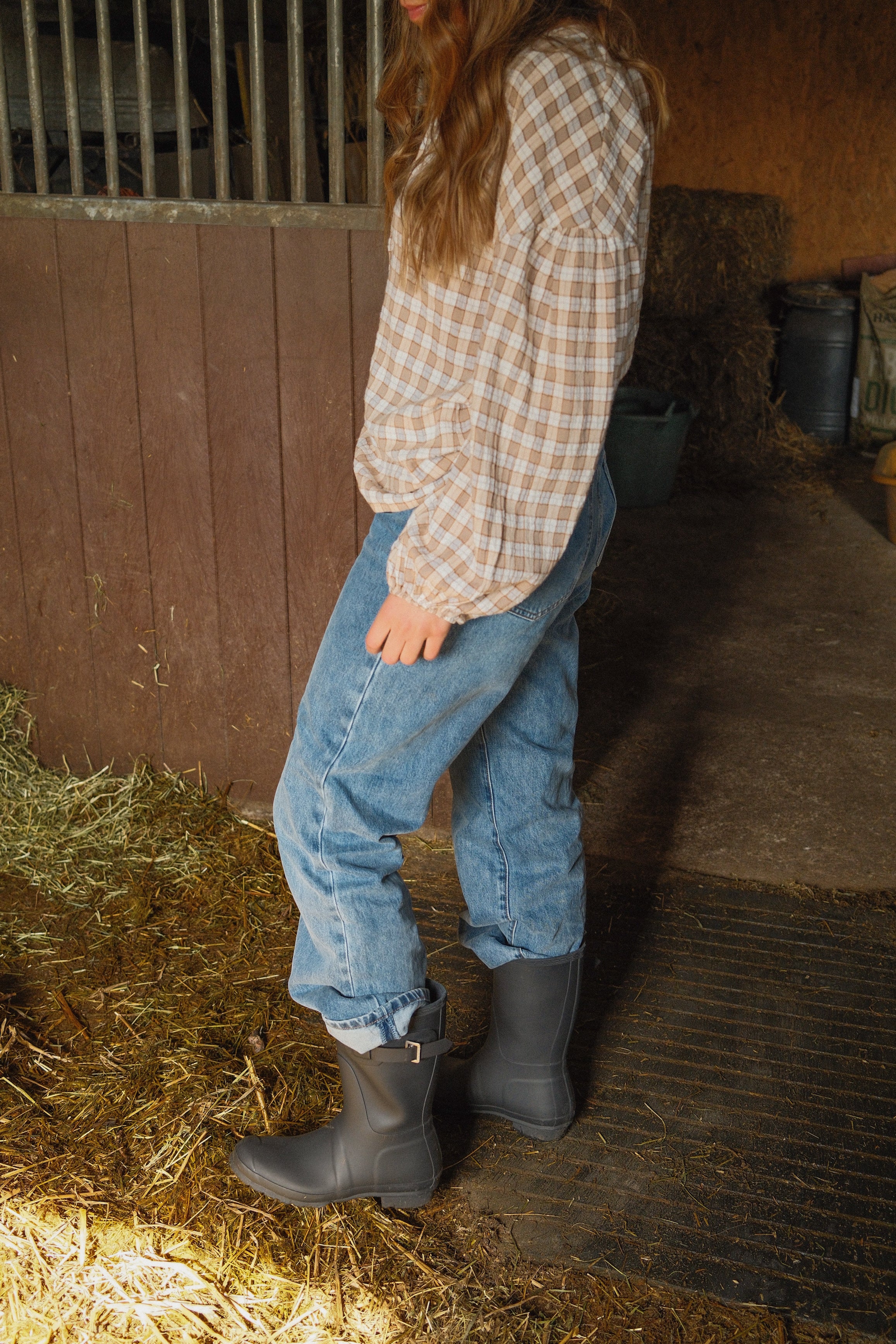 LAUREN CHECKED SHIRT BEIGE