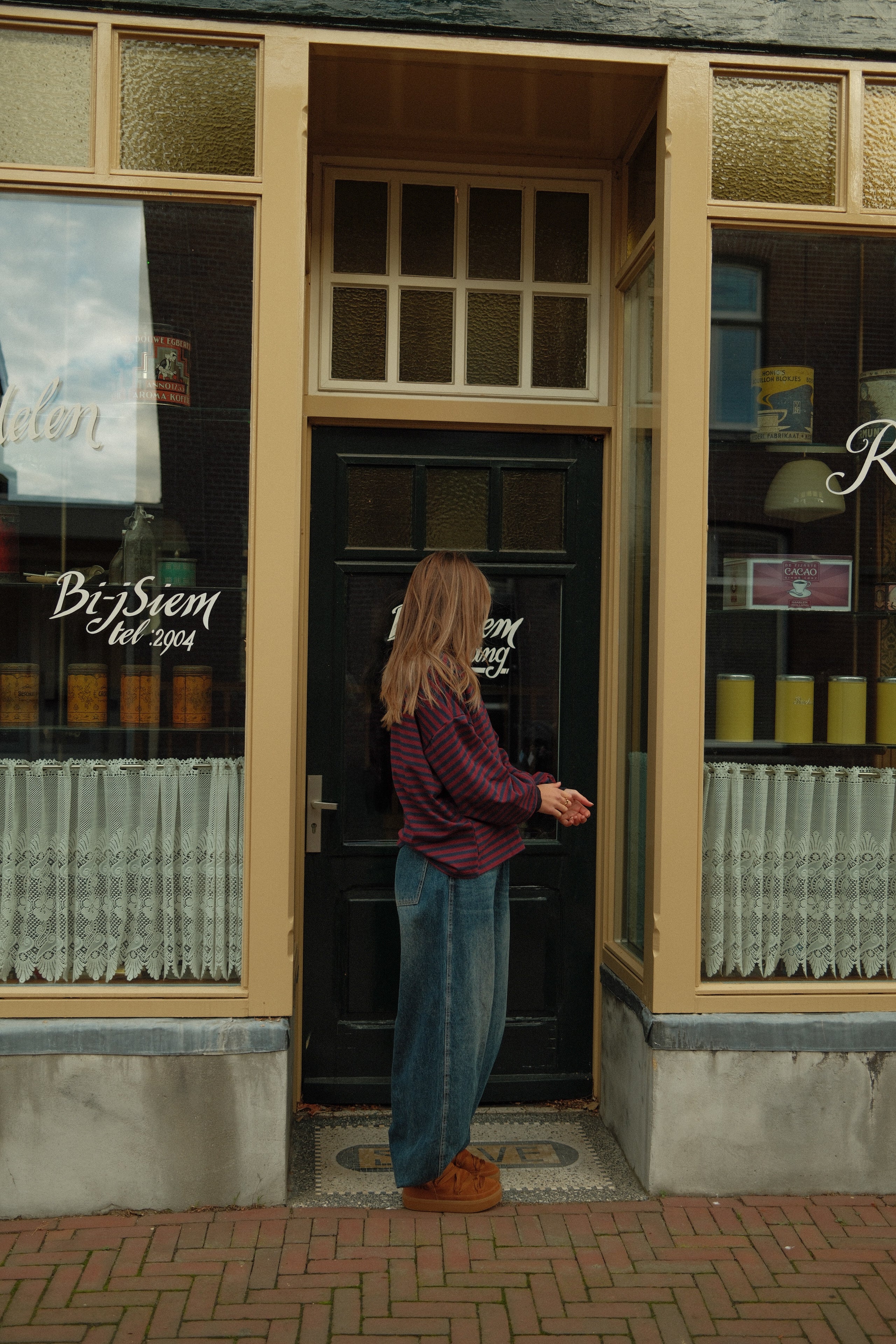 MEES SWEATER BORDEAUX/NAVY