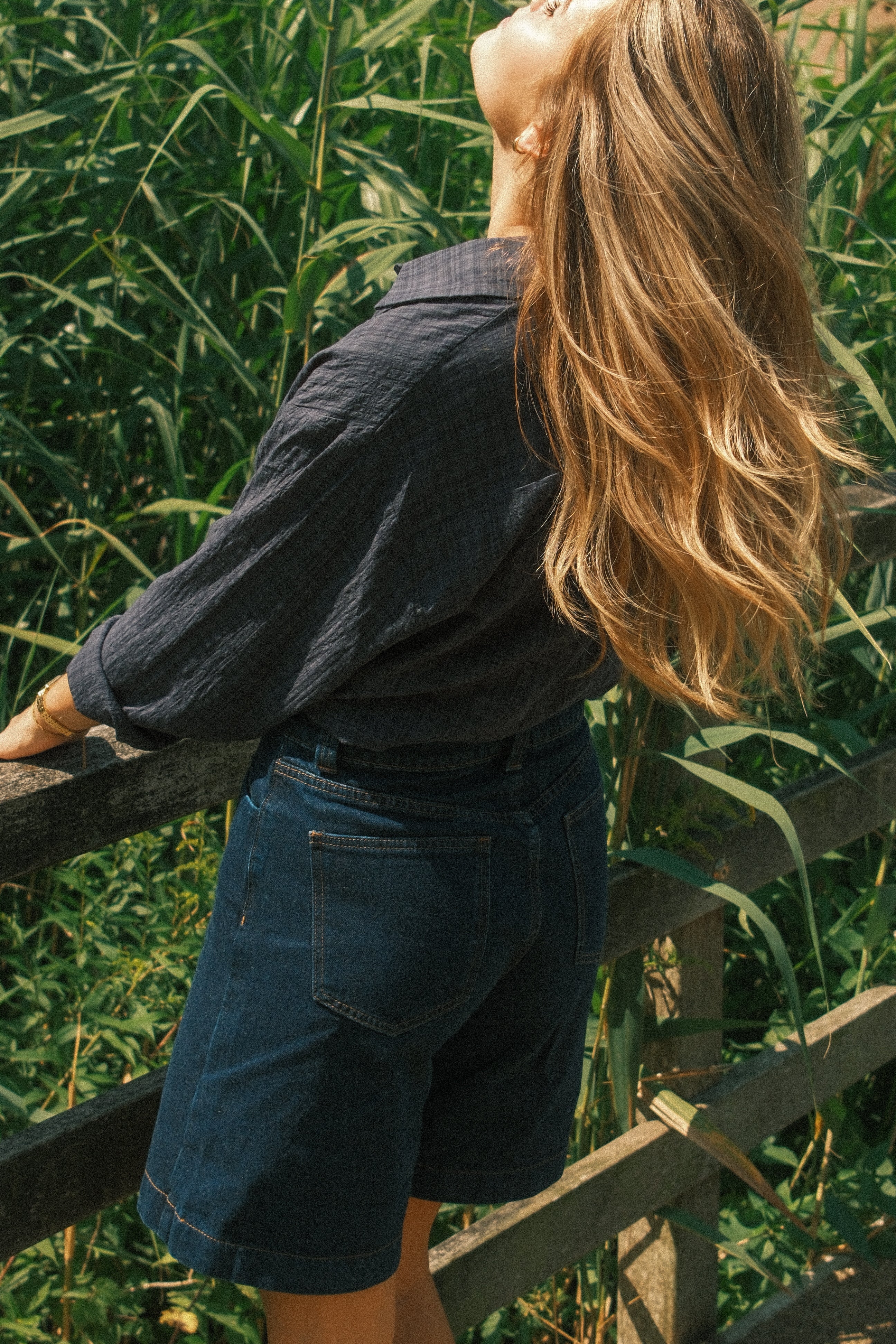 JOHNNY BLOCKED BLOUSE NAVY