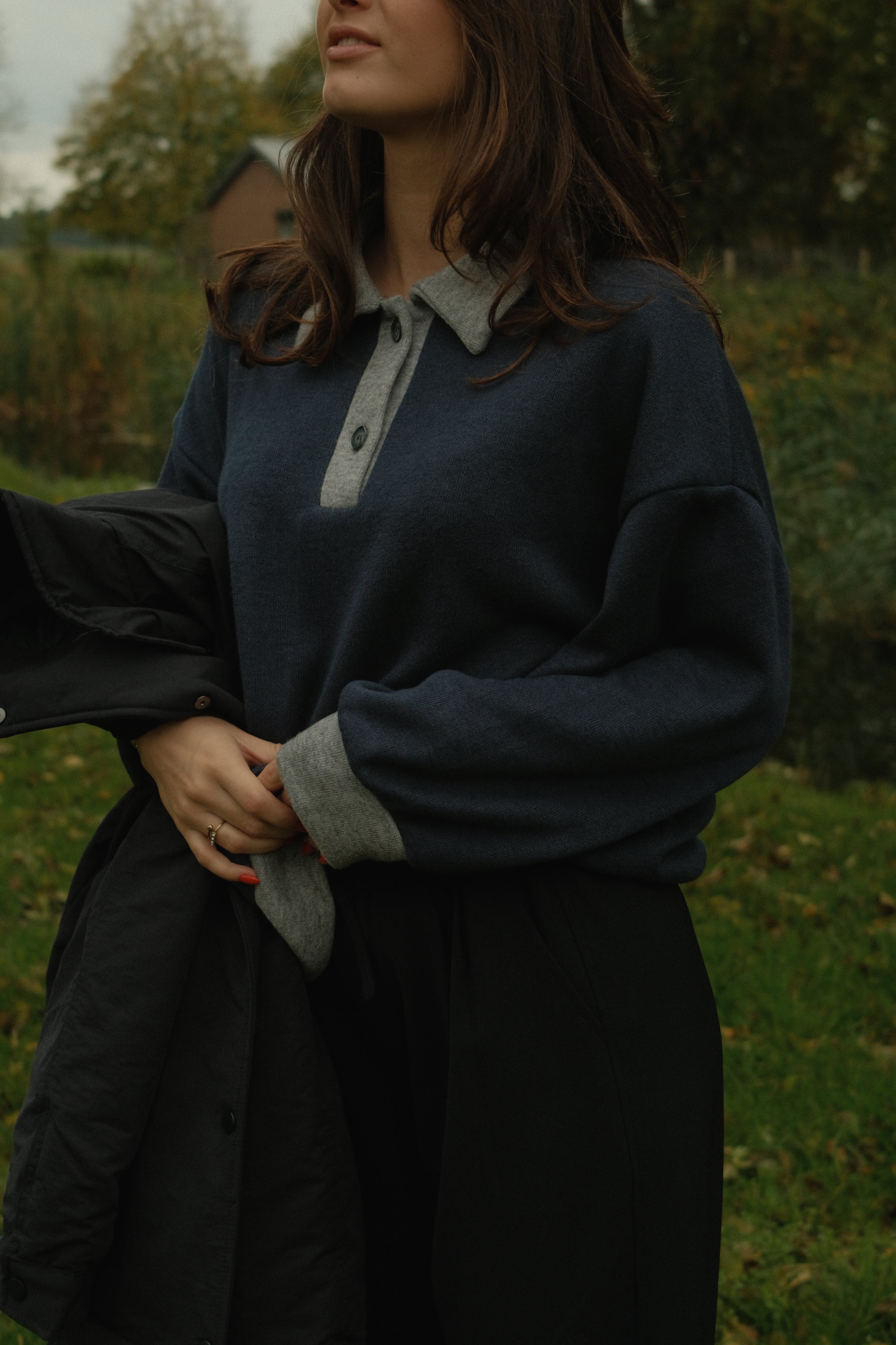 CLUBHOUSE POLO NAVY/GREY