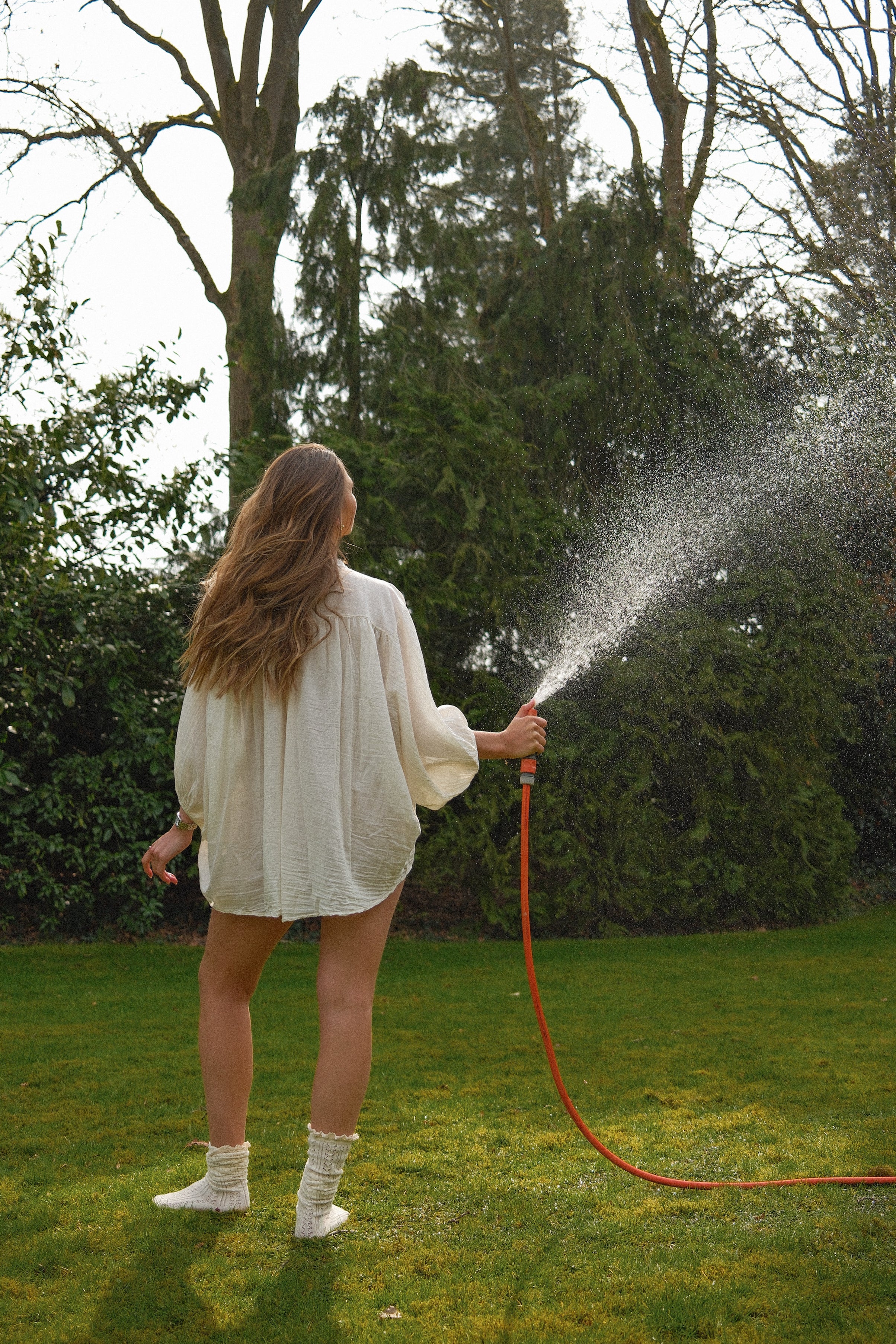COTTON MAXI BLOUSE OFF WHITE