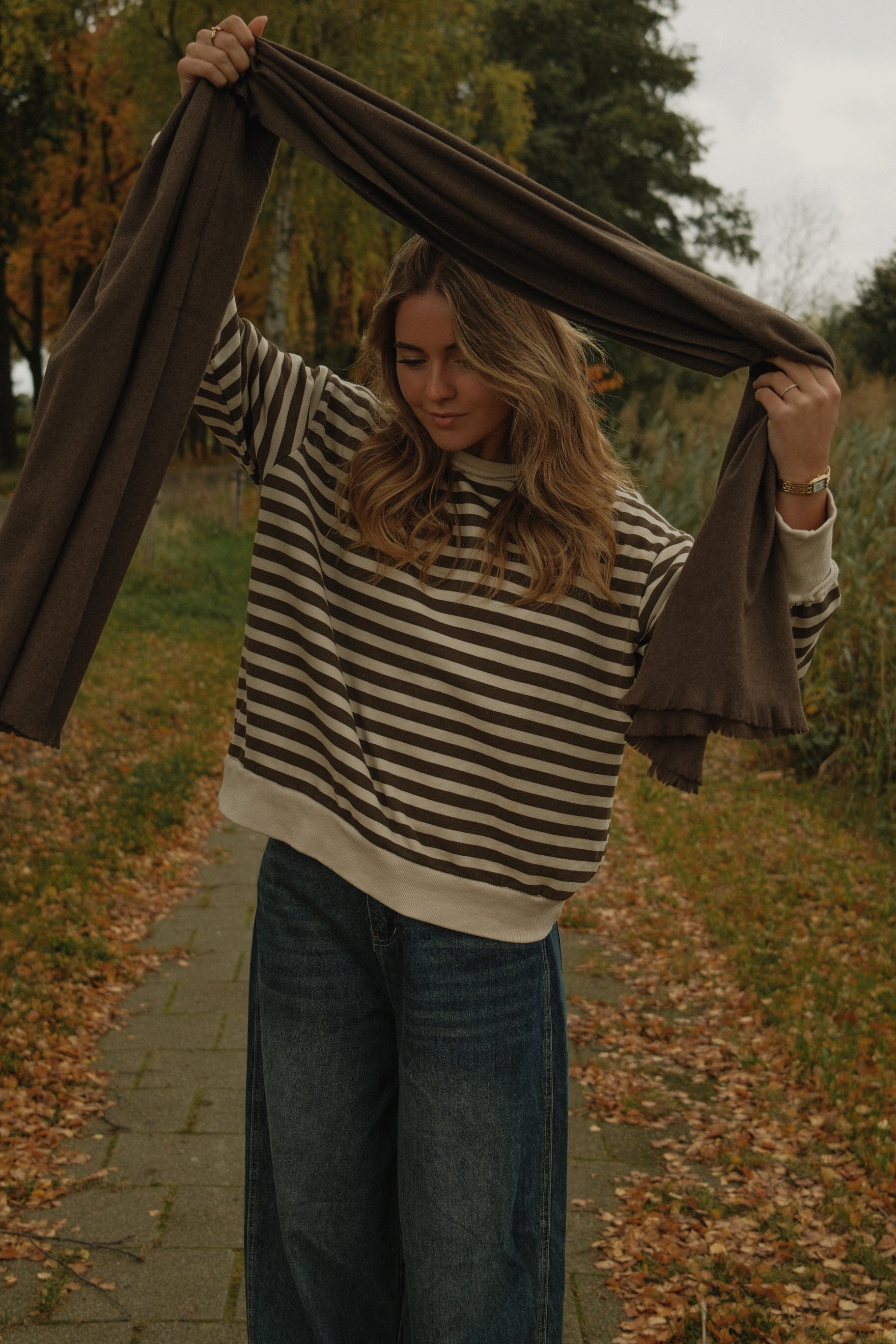 CASHMERE MIX ESSENTIAL SCARF CHOCO