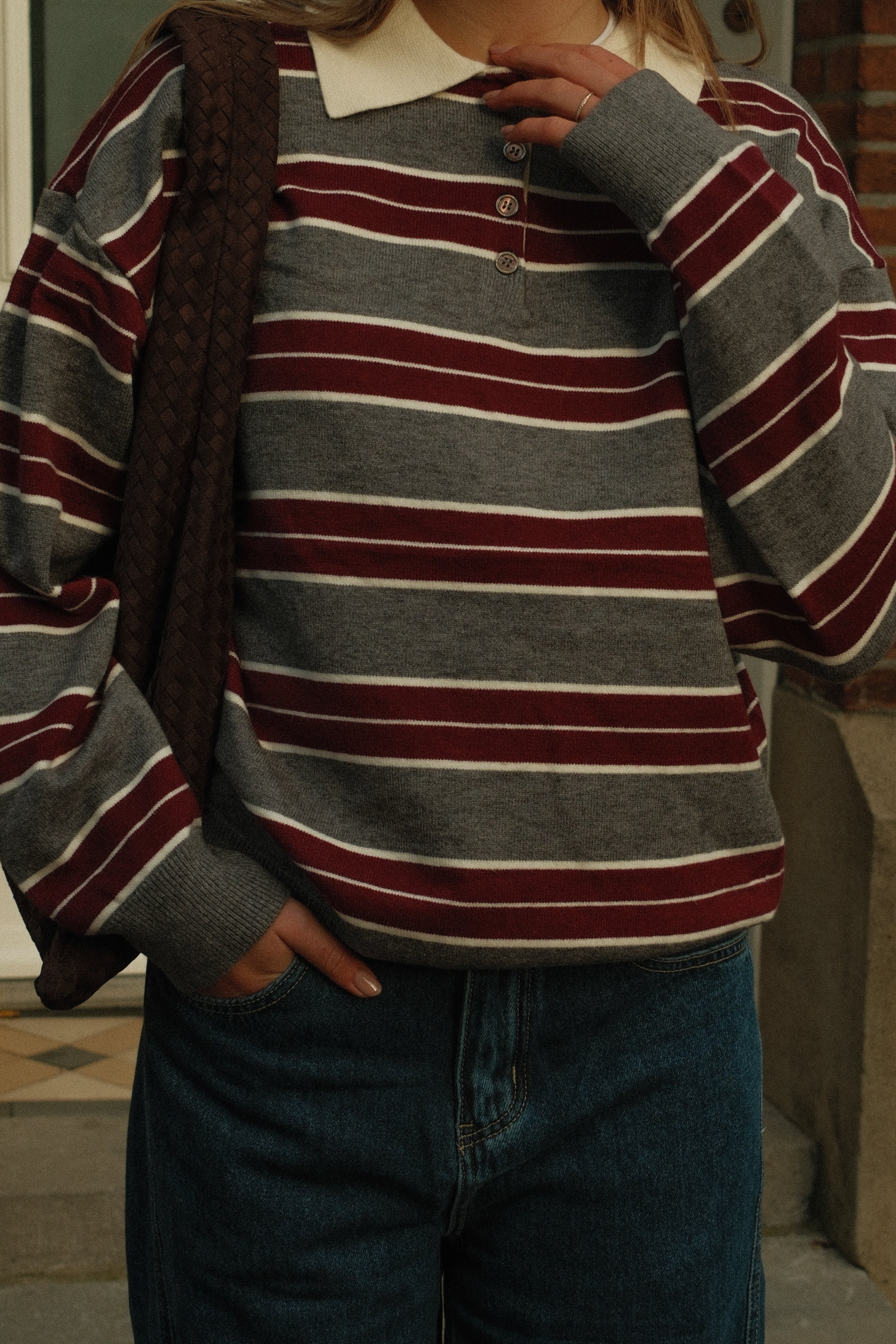 POLO CLUB SAAR STRIPED RED/GREY