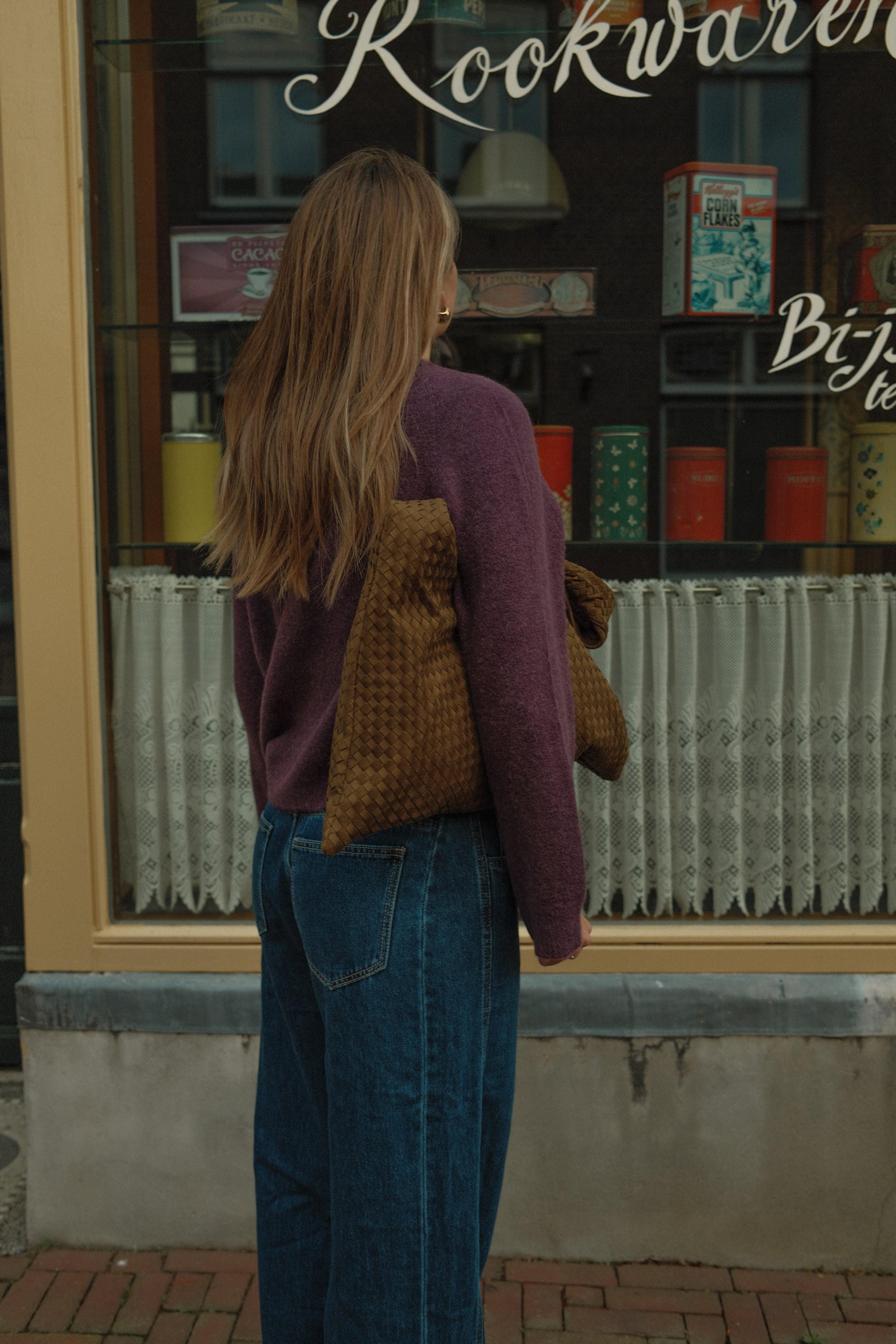 WIDE SLEEVE SARAH KNIT AUBERGINE