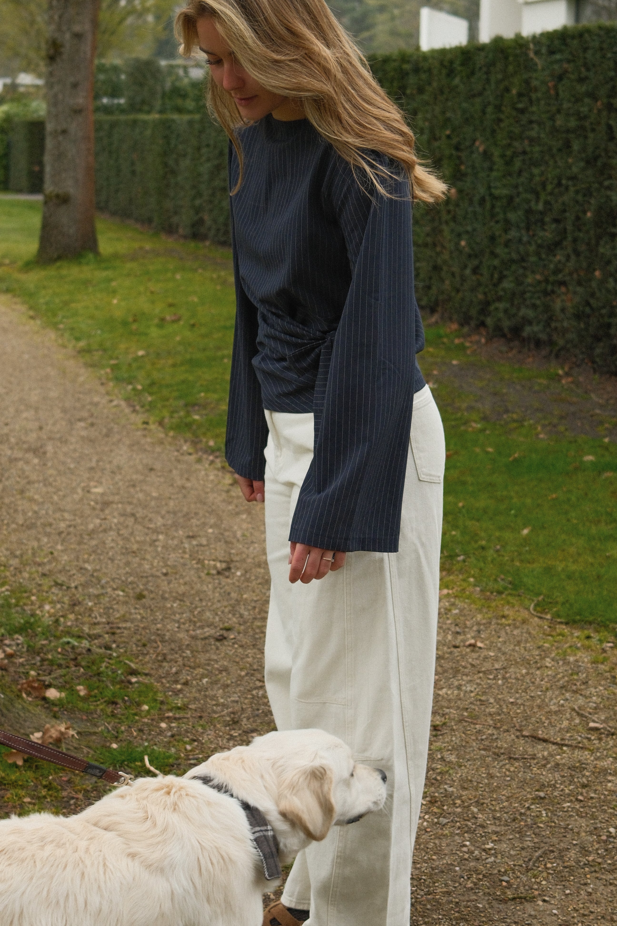 FLARED SLEEVE BOW TOP NAVY