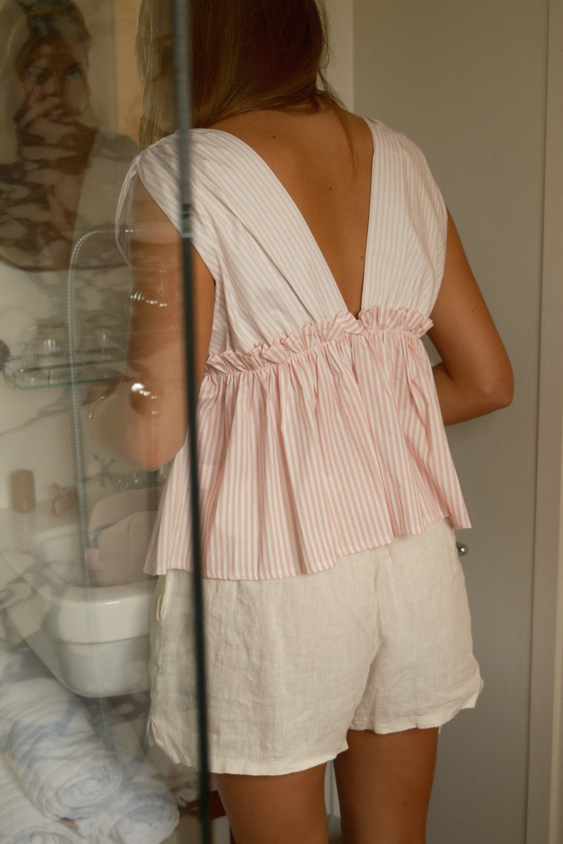 MIA STRIPED TOP PINK