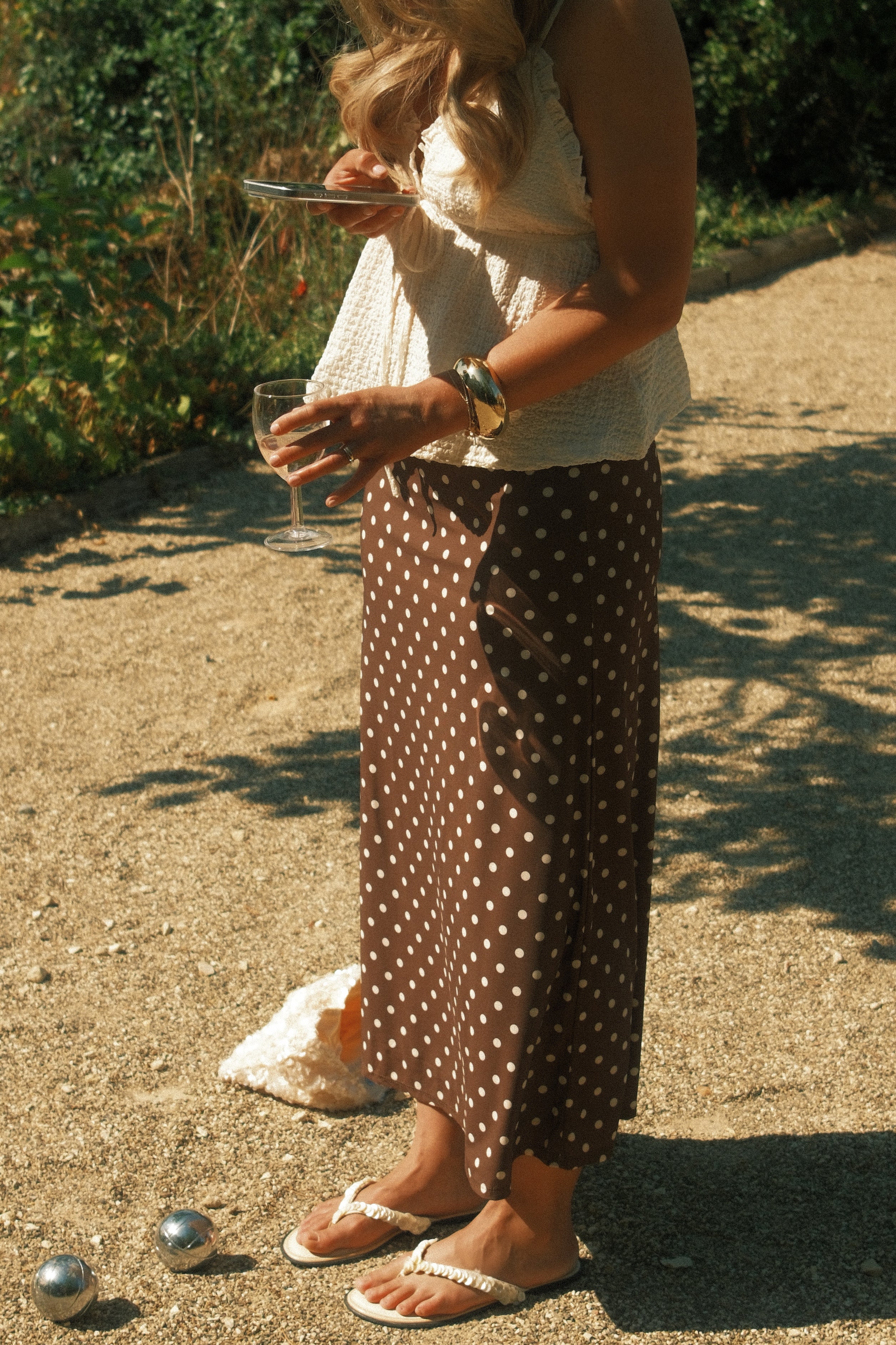 HAZEL POLKADOT SKIRT CHOCO