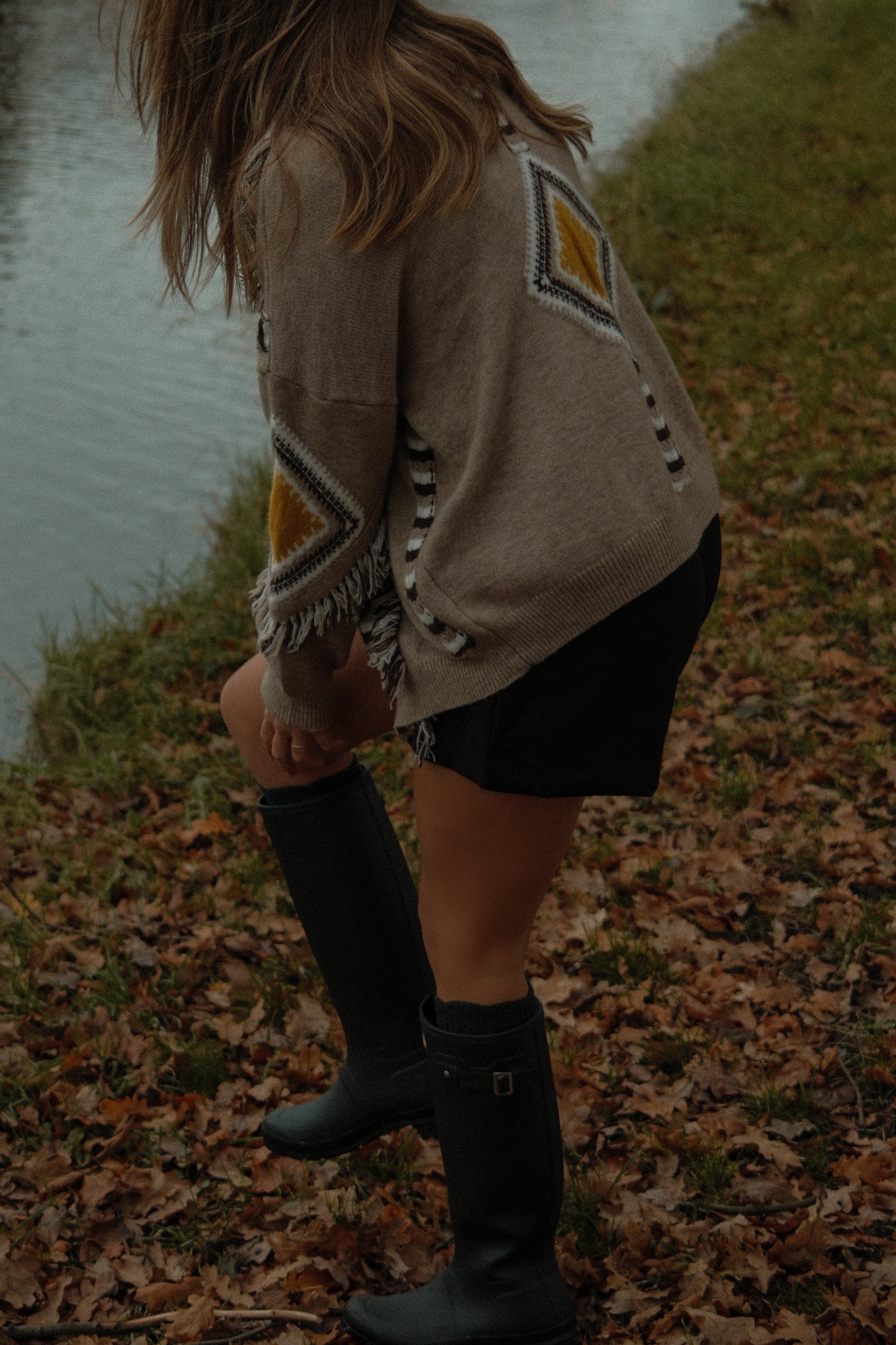 DAKOTA FRINGE CARDIGAN YELLOW/TAUPE