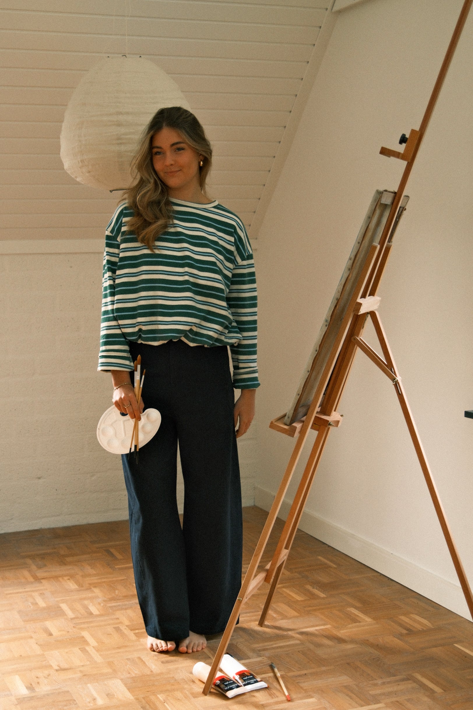 COTTON BALLOON PANTS NAVY