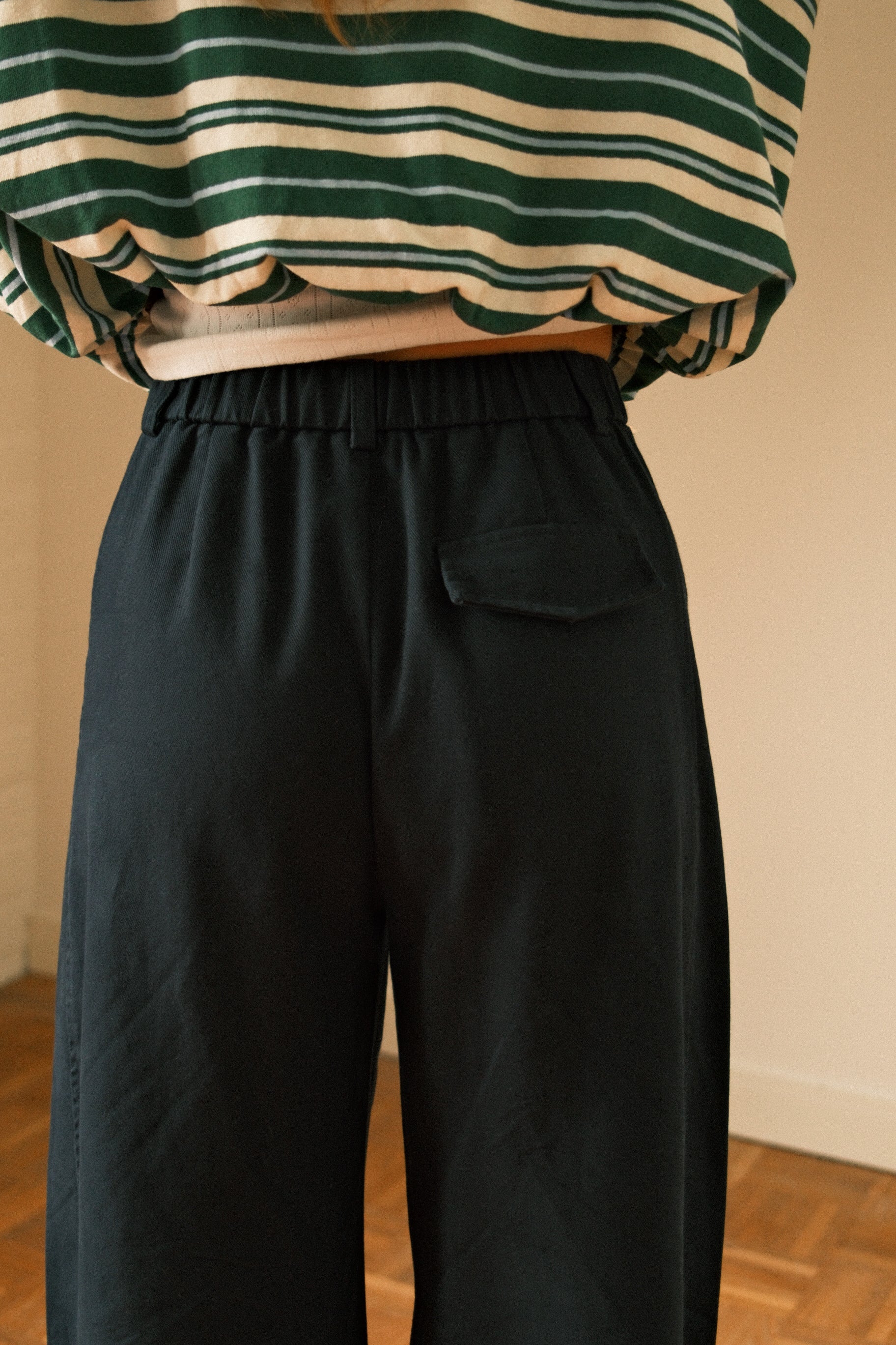 COTTON BALLOON PANTS NAVY