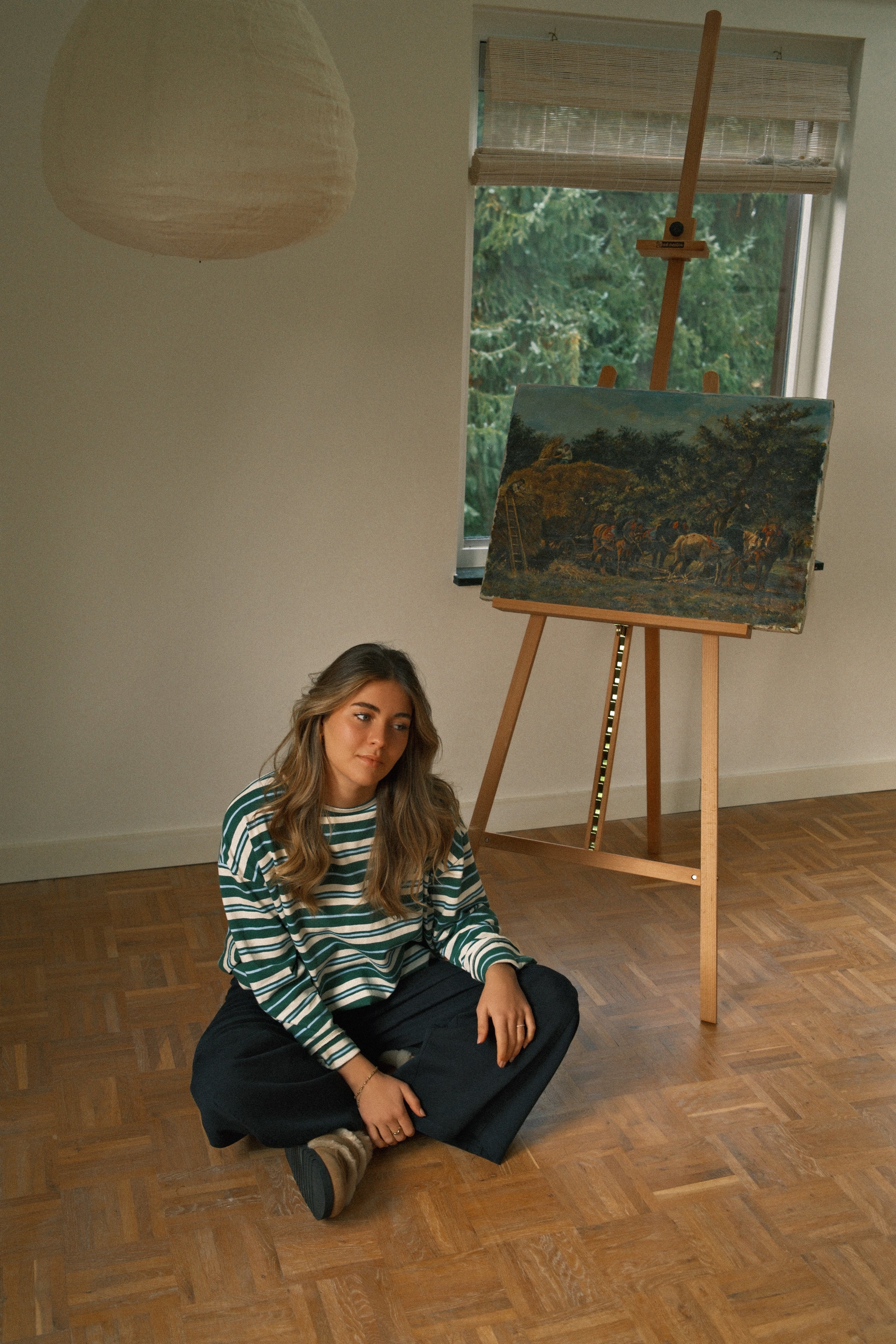 STRIPED ELISE BALLOON LONGSLEEVE GREEN